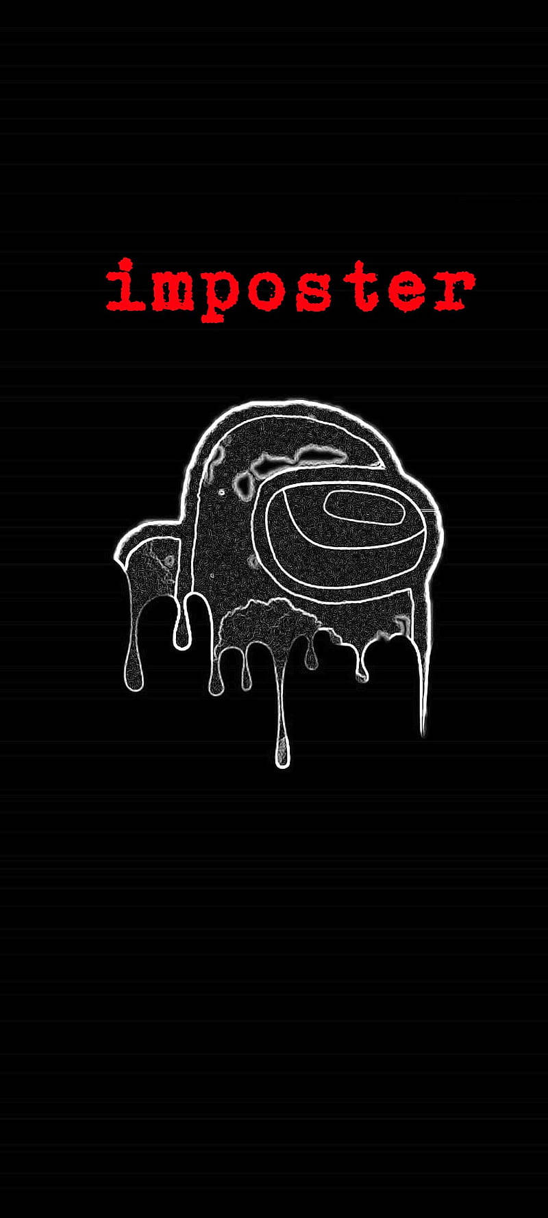 Among US Impostor, dripping, white outline, HD Phone Wallpaper