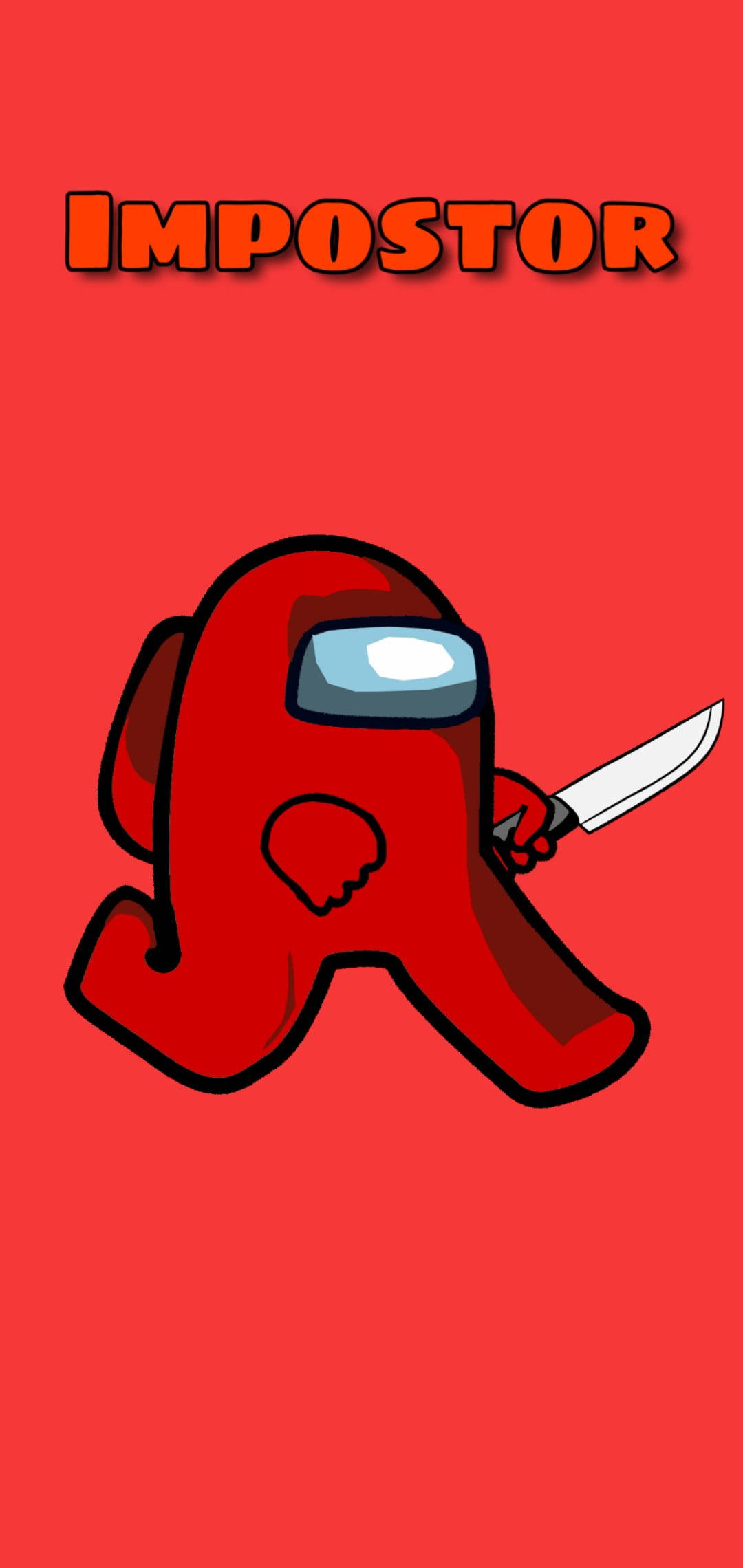 Among Us Impostor, red Among Us impostor character, knife, Full HD Phone Wallpaper