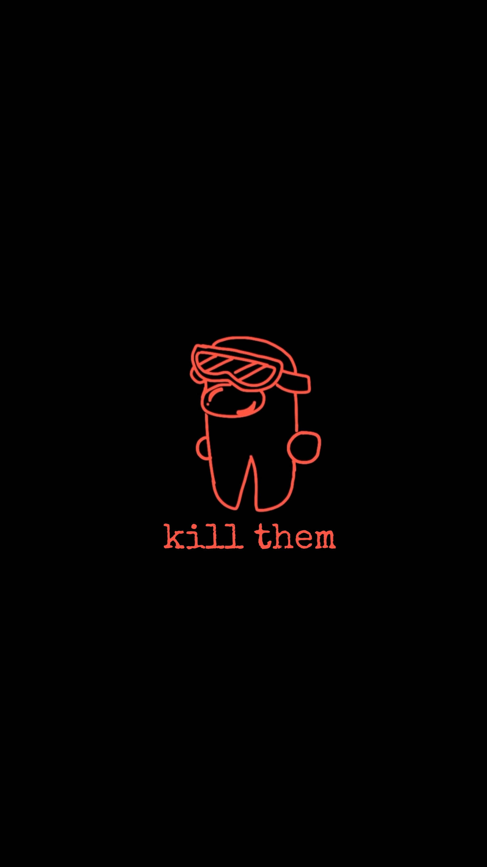 Among US Impostor, red outline, cartoon character, 2K Phone Wallpaper