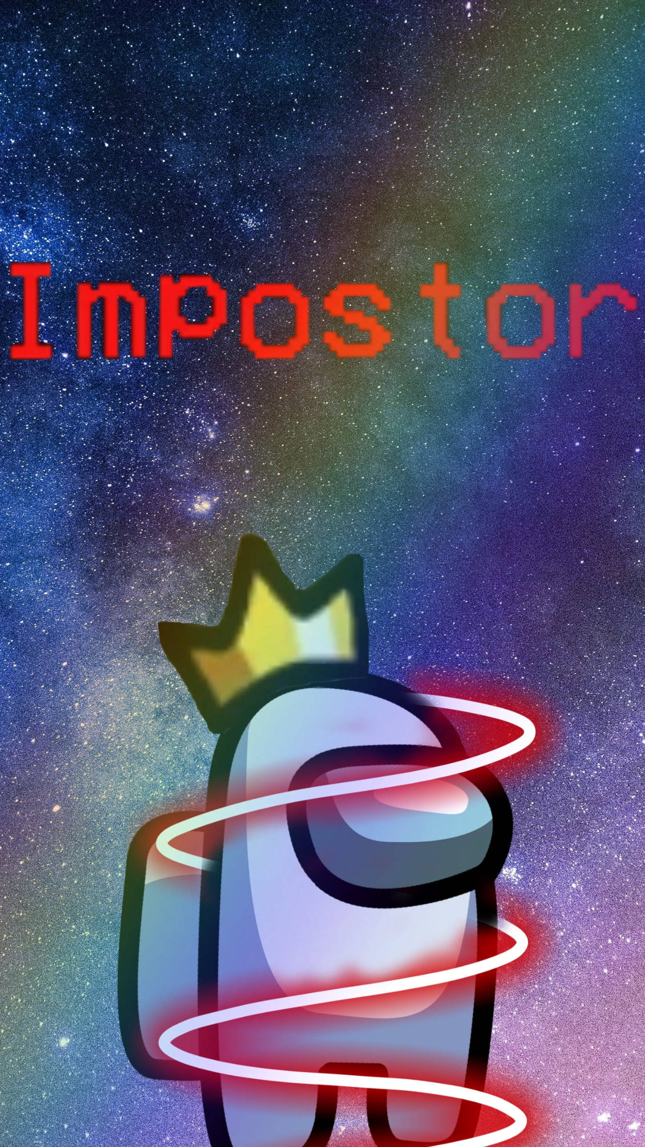 Among US Impostor, pixelated impostor character, crown, Full HD Phone Wallpaper