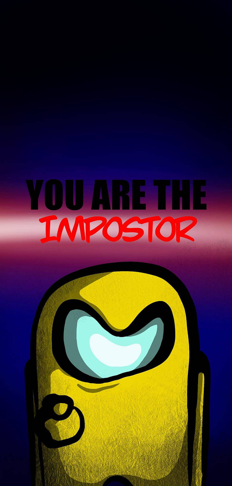Among Us Impostor, yellow Among Us character, glowing eyes, HD Phone Wallpaper