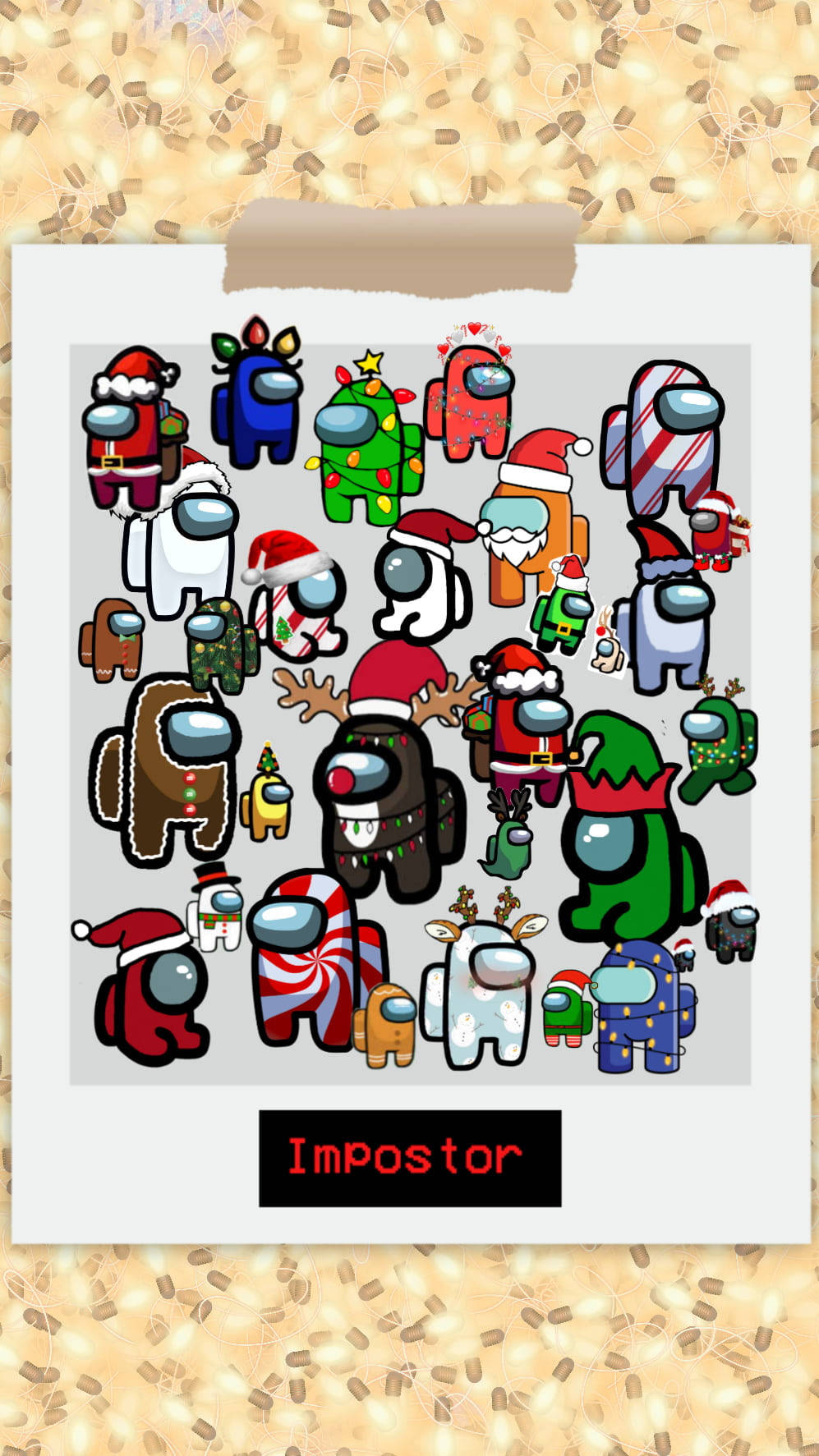 Among Us Impostor, Christmas outfits, Santa hats, HD Phone Wallpaper