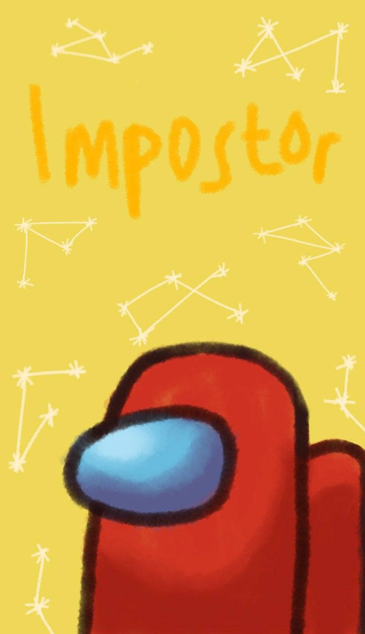 Among Us Impostor, red Among Us character, blue visor, SD Phone Wallpaper