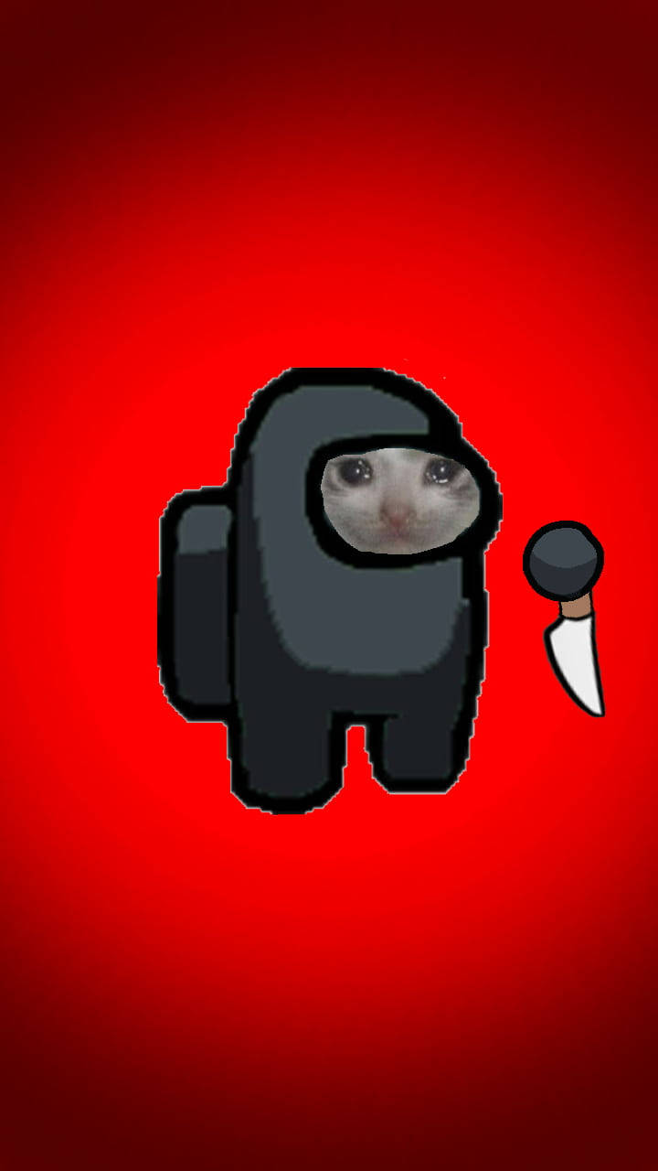 Among Us Impostor, cat's face, knife, HD Phone Wallpaper