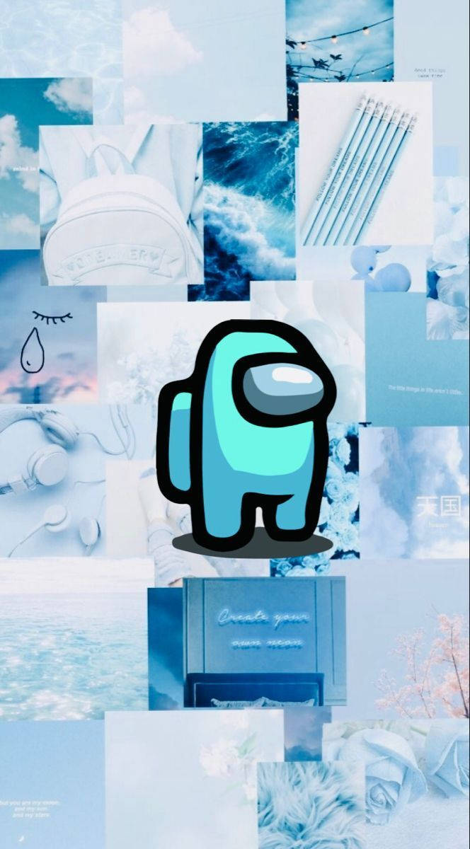 Cyan Aesthetic, Among Us, cyan, SD Phone Wallpaper