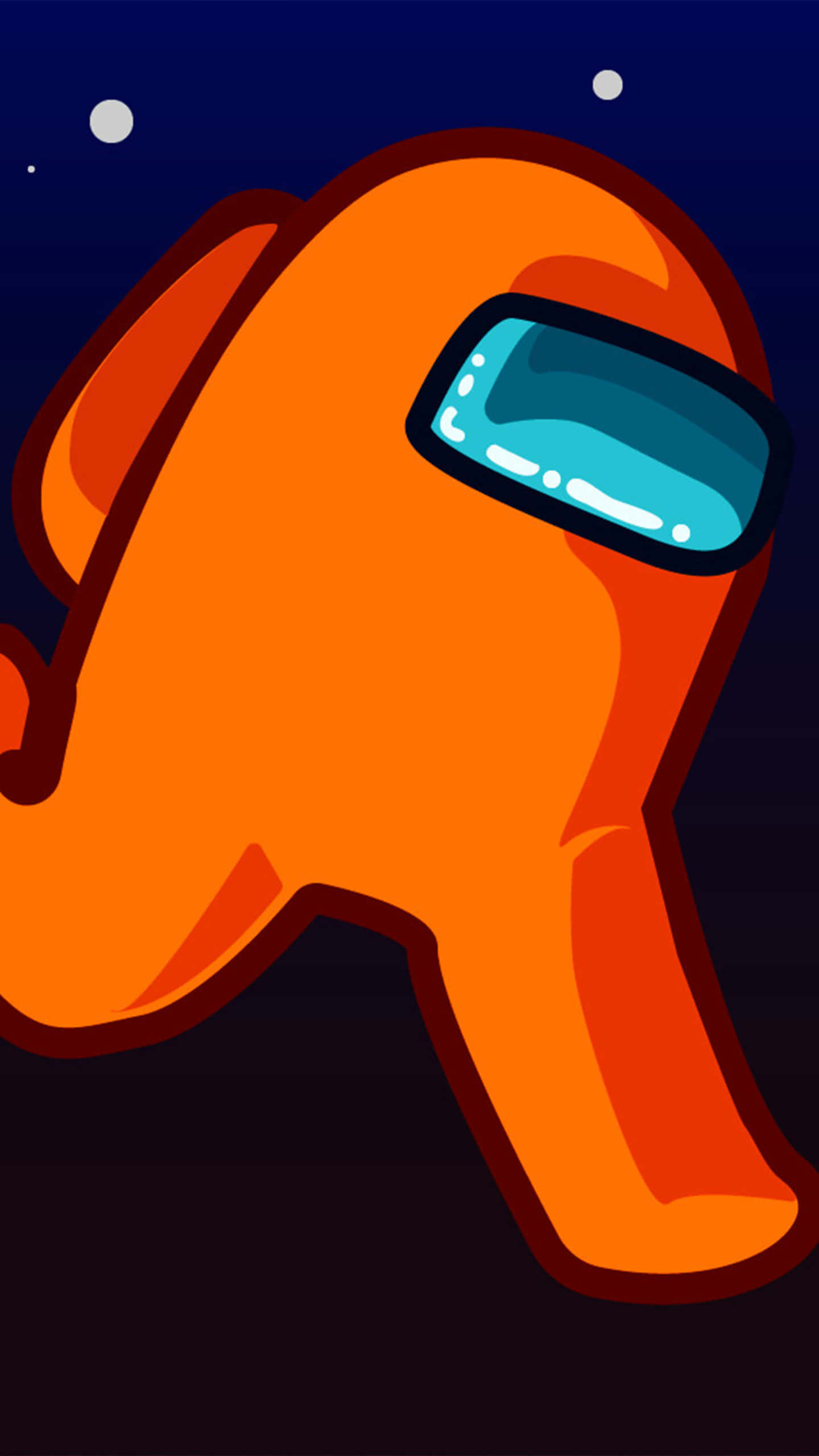 Among Us, orange astronaut suit, blue visor, 2K Phone Wallpaper