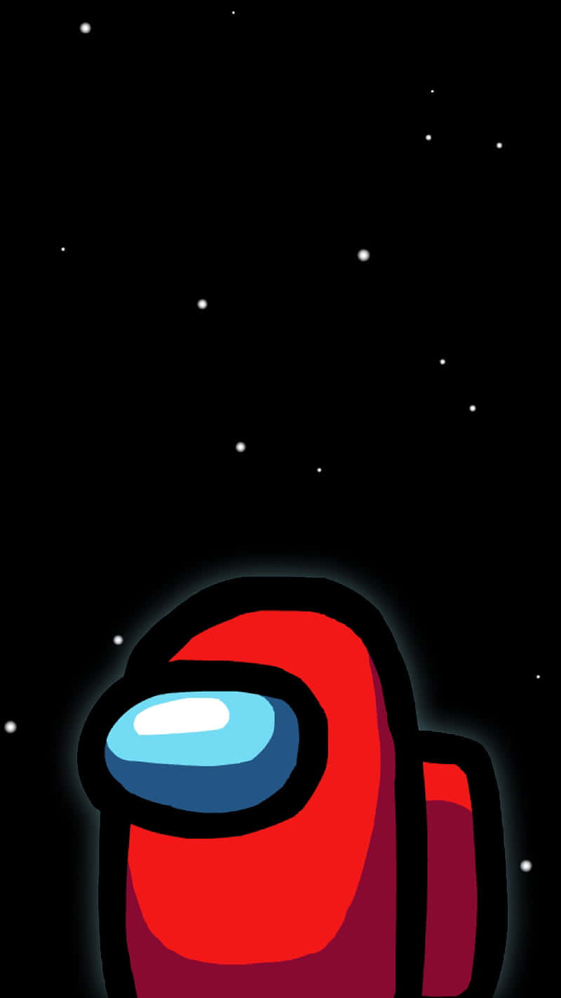 Among Us, red astronaut, glowing blue visor, HD Phone Wallpaper