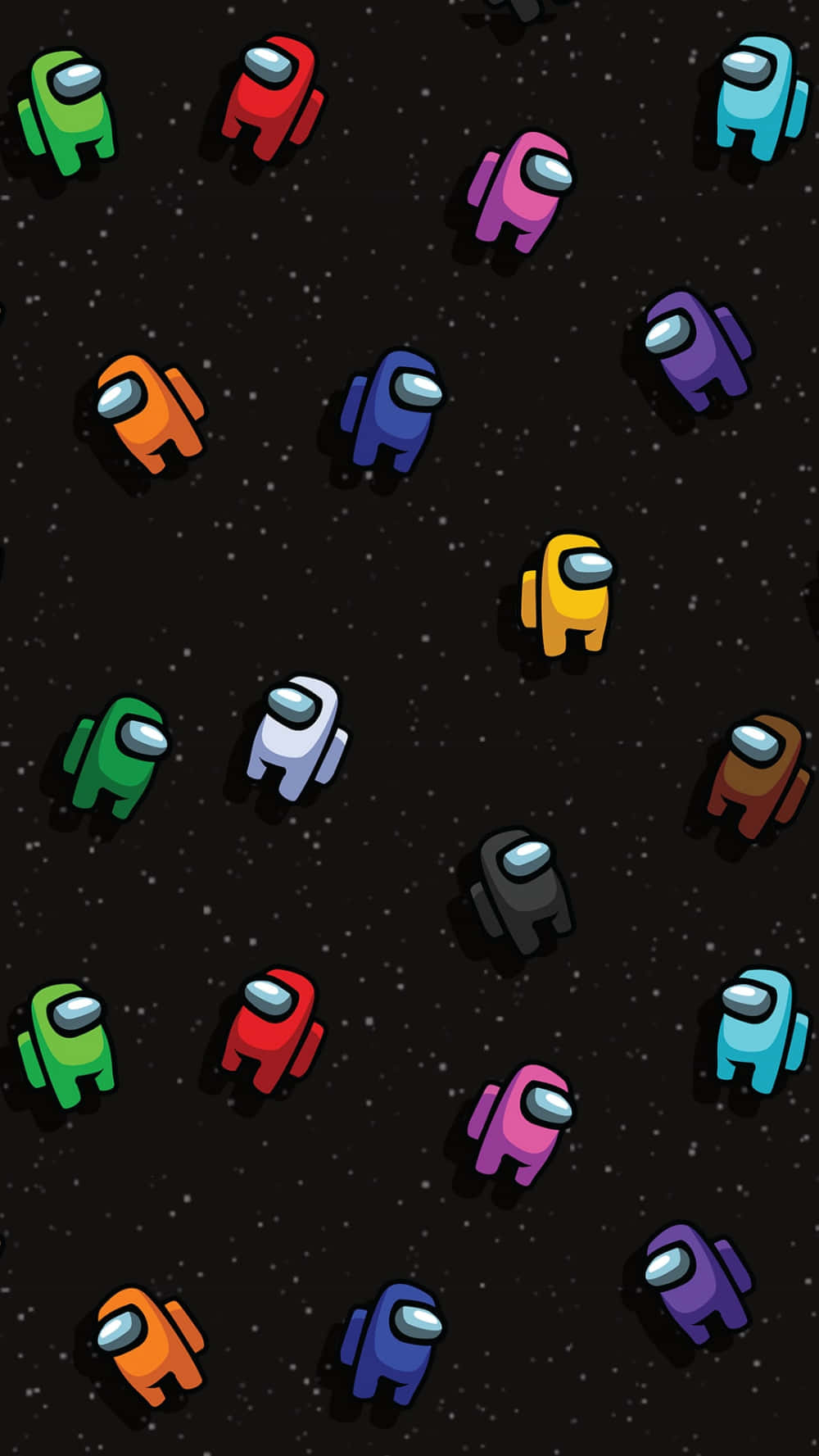 Among Us, crewmates, starry black space, HD Phone Wallpaper