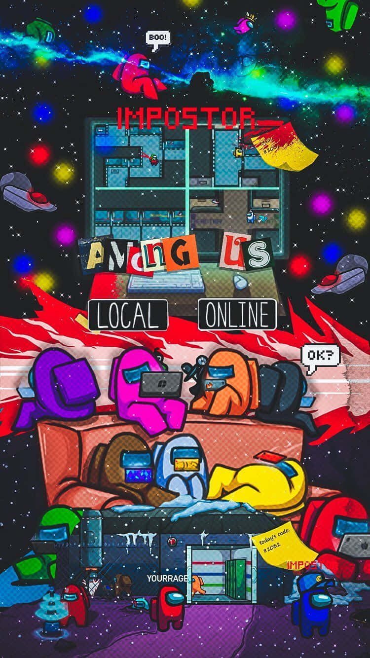 Among Us, phone, spaceship, HD Phone Wallpaper