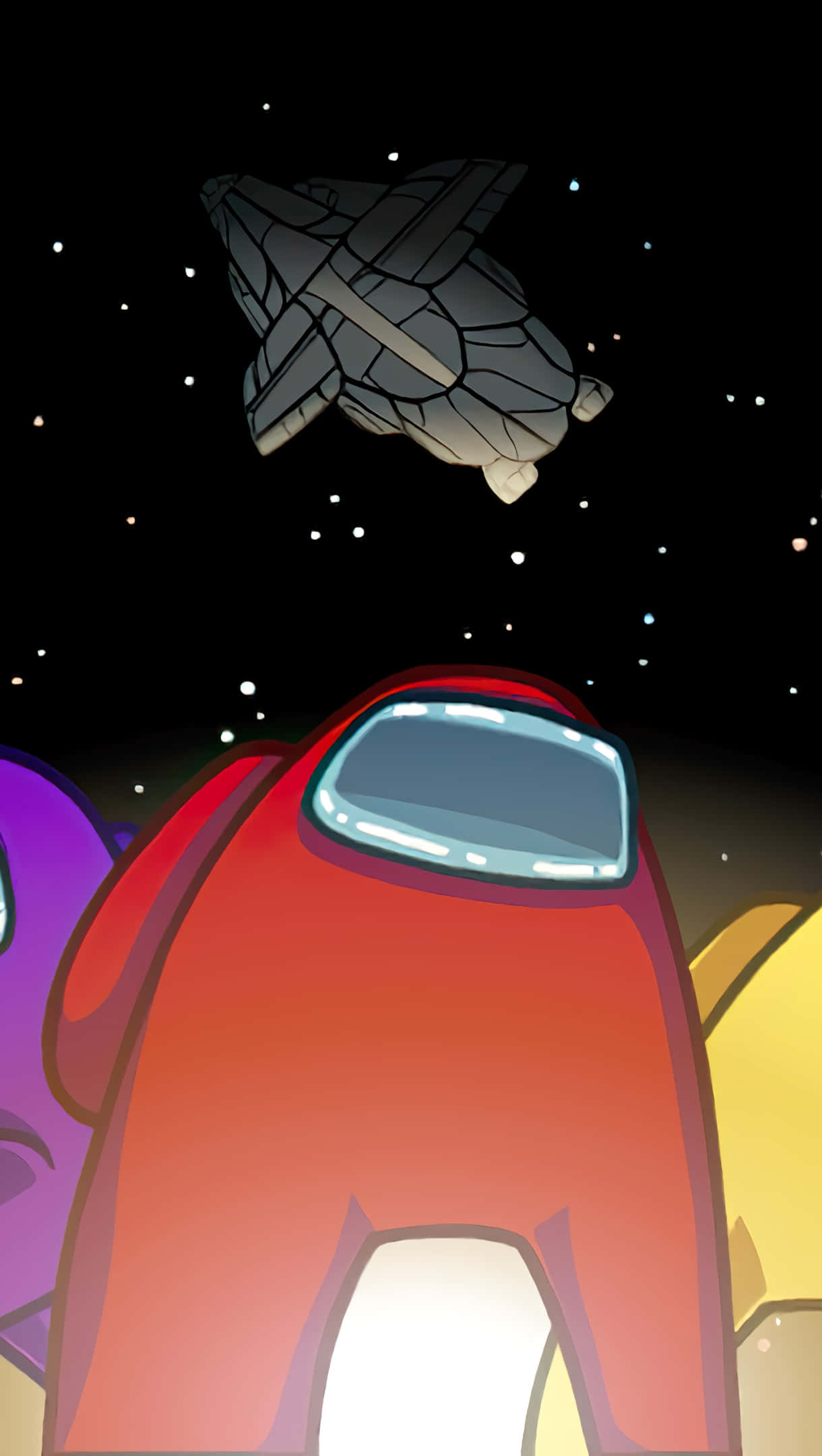 Among US Phone, red astronaut suit, broken spaceship, Full HD Phone Wallpaper