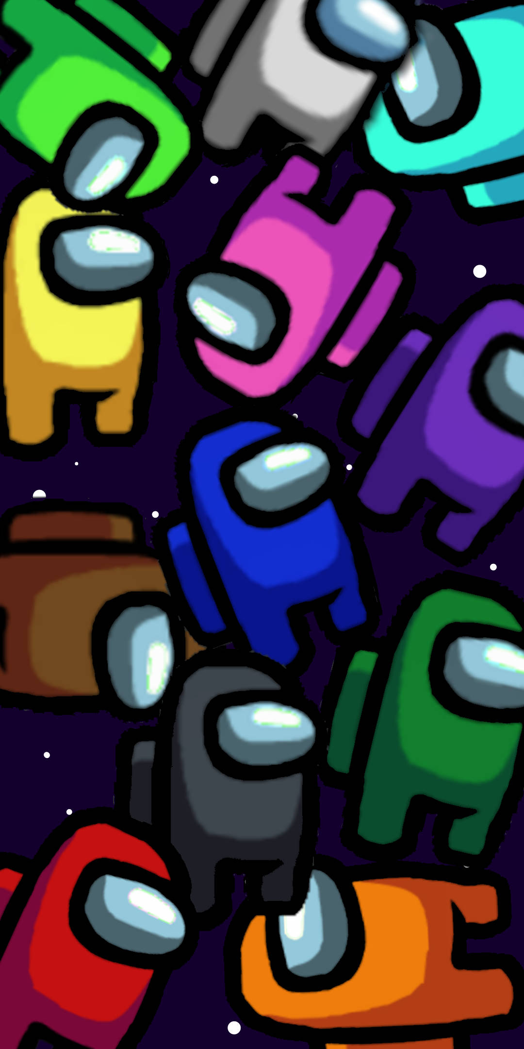 Among US Red, cartoon astronauts, colorful spacesuits, Full HD Phone Wallpaper