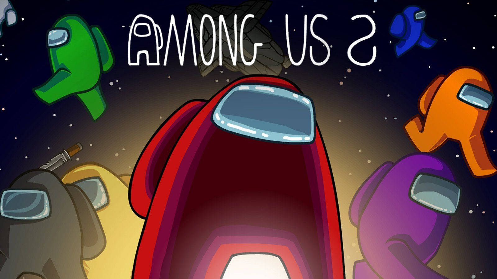 Among Us Red, giant, space, HD Desktop Wallpaper