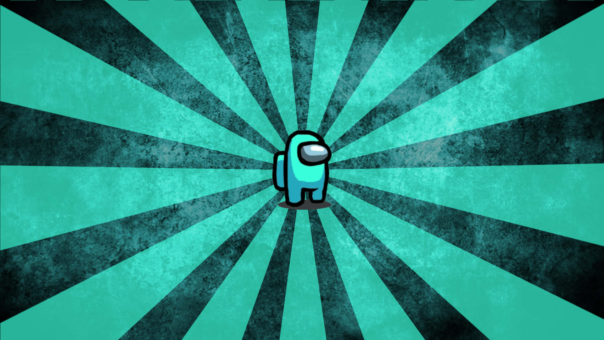 Among Us, teal, radial burst, Full HD Desktop Wallpaper