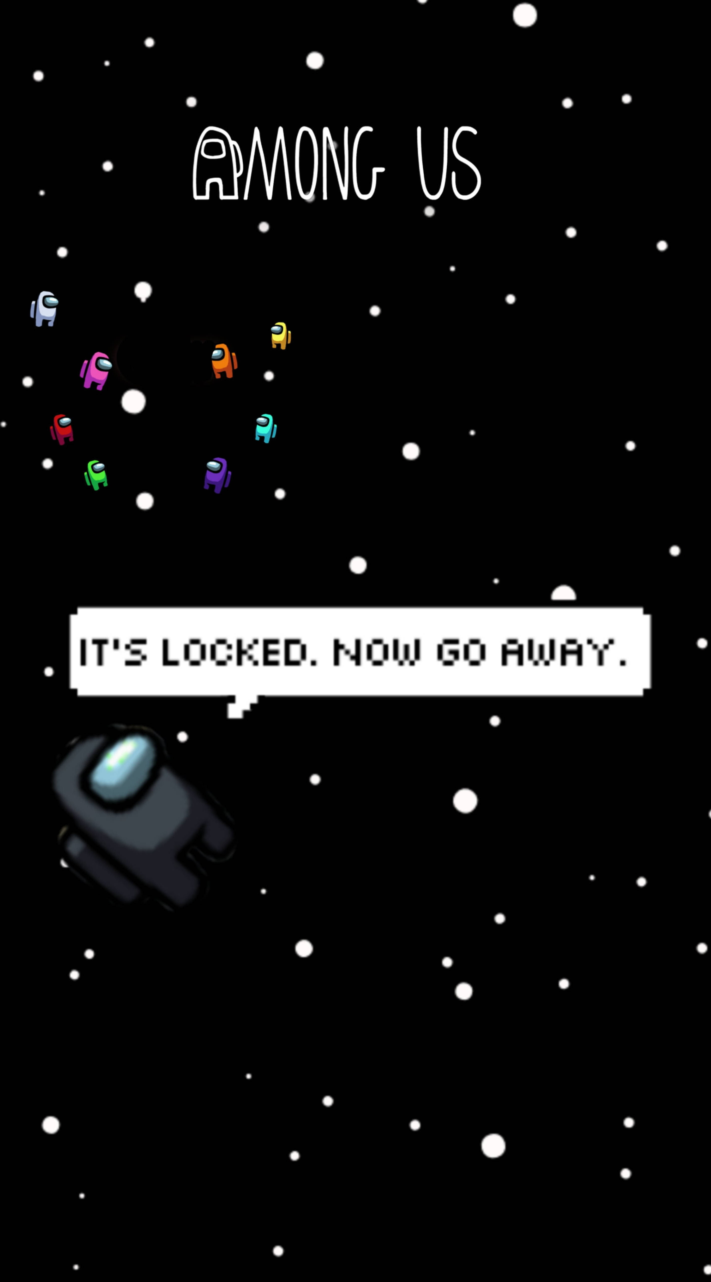Among Us, black space, pixelated spaceship, 5K Phone Wallpaper