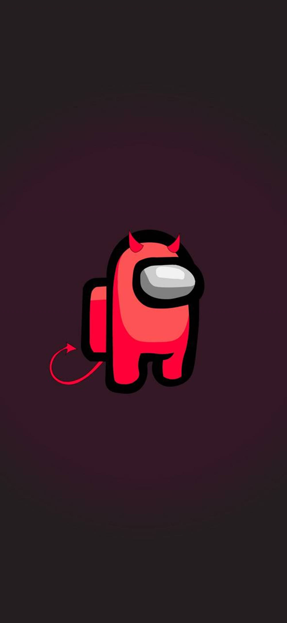Among Us, red crewmate, devil horns, Full HD Phone Wallpaper