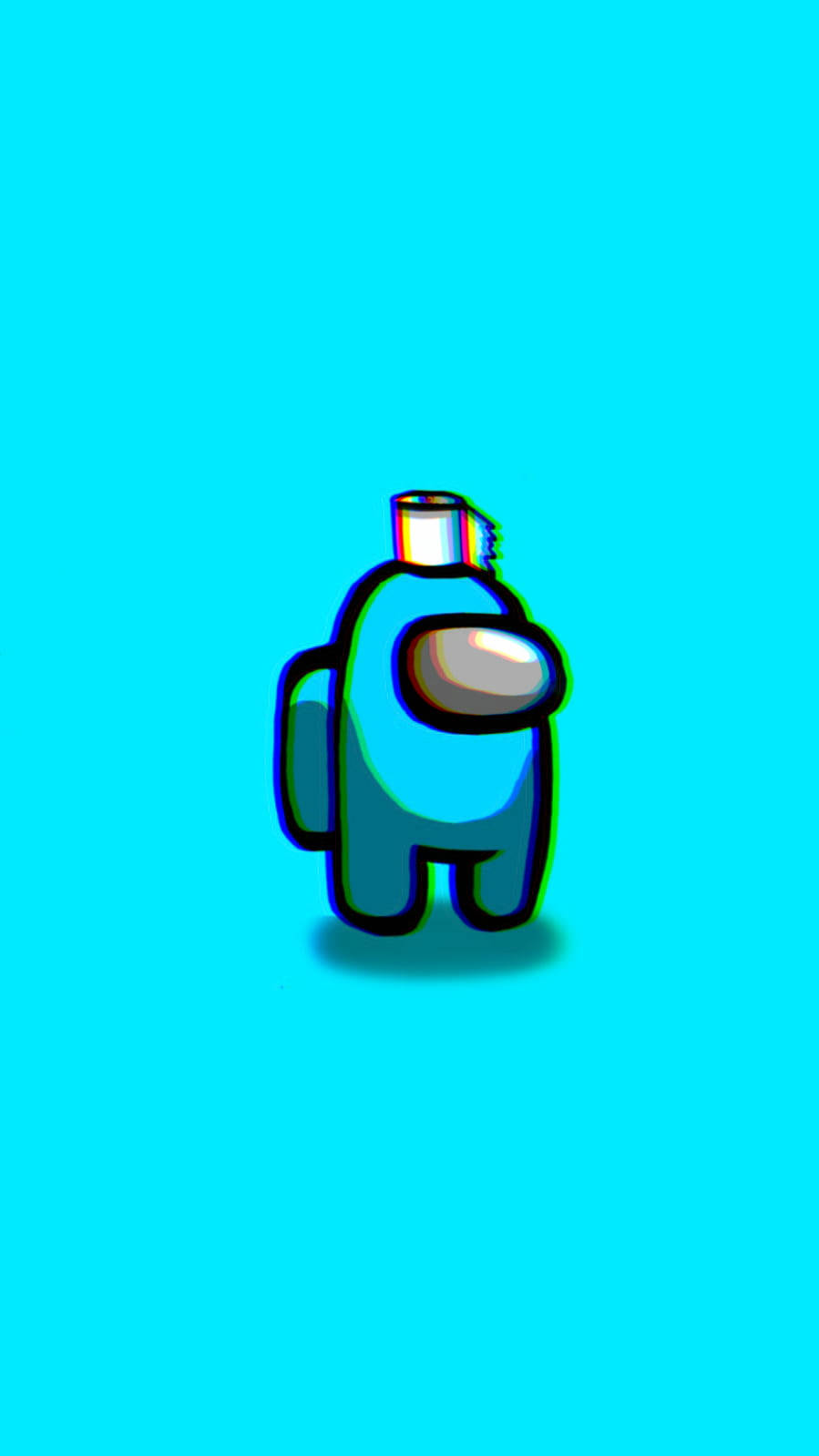 Among Us, blue Among Us character, cyan background, HD Phone Wallpaper