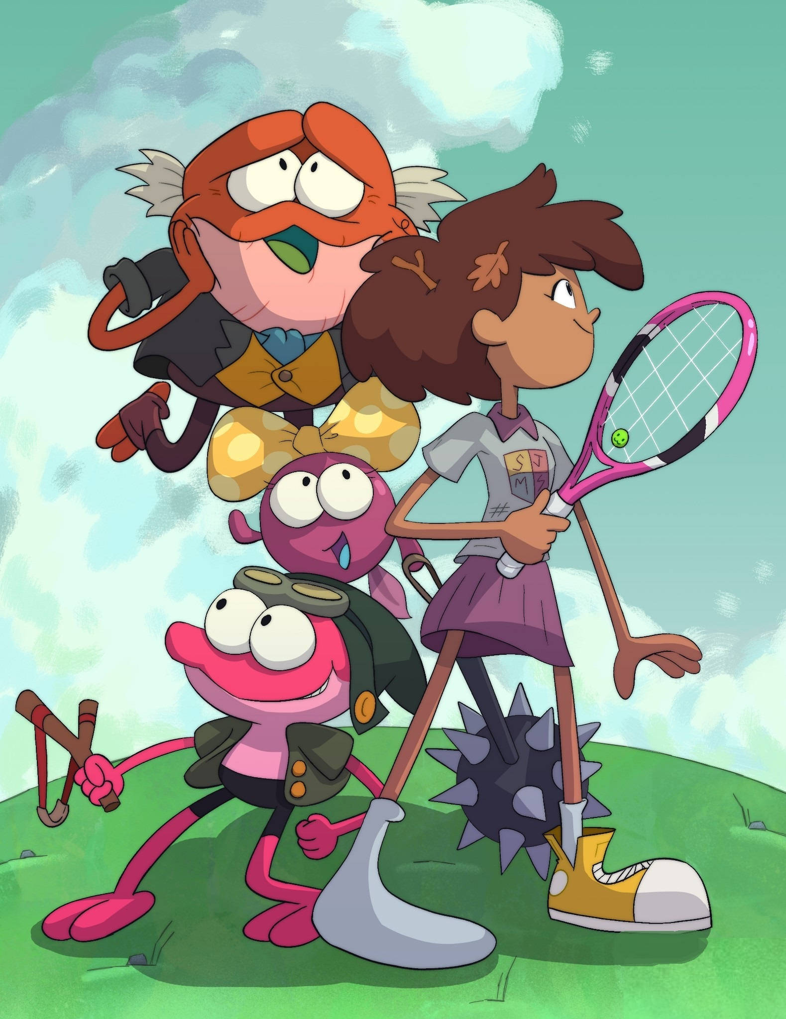 Amphibia, animated characters, grassy hill, Full HD Phone Wallpaper