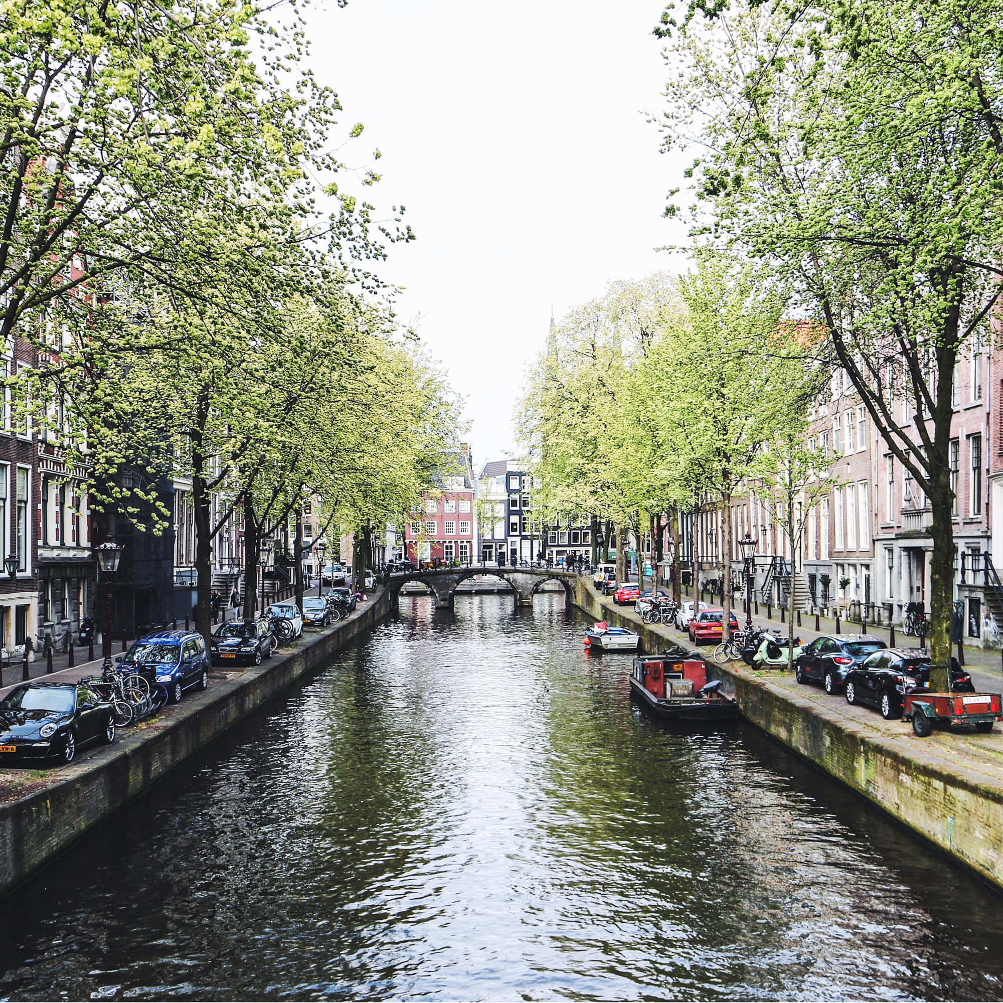 Amsterdam, canals, spring, Full HD Desktop Wallpaper