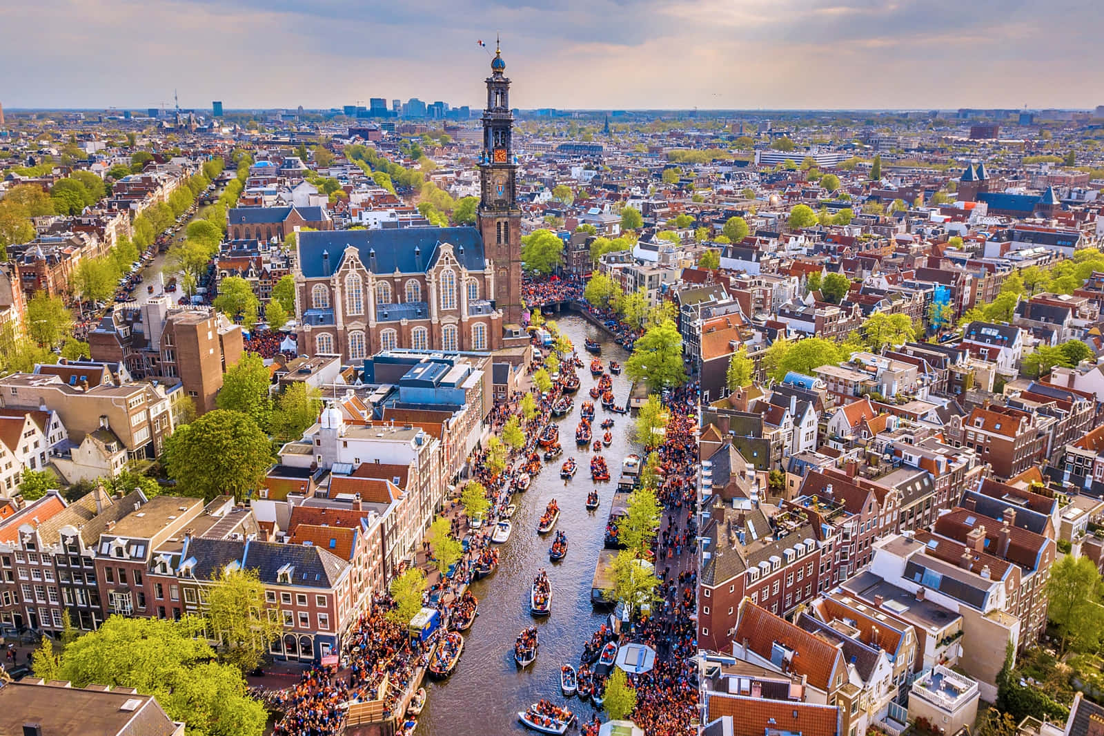 Amsterdam, canal, boats, HD Desktop Wallpaper