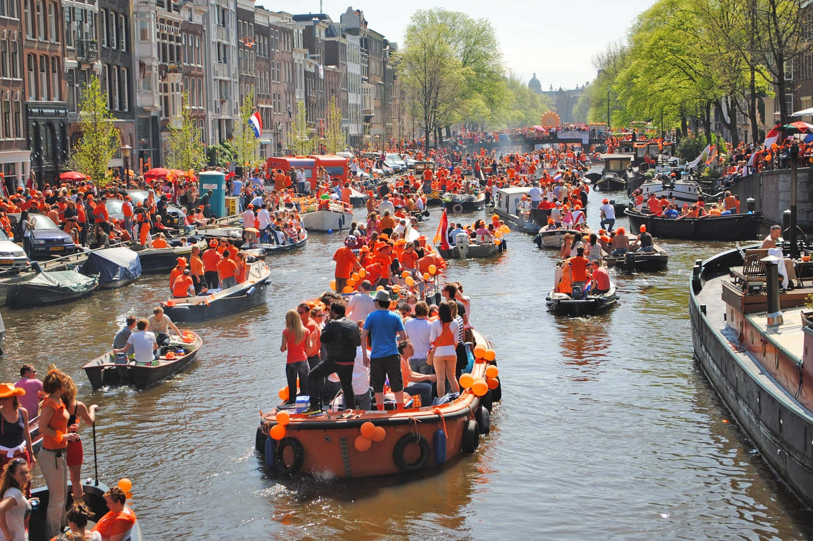 Amsterdam, Spring, canal parade, HD Desktop Wallpaper