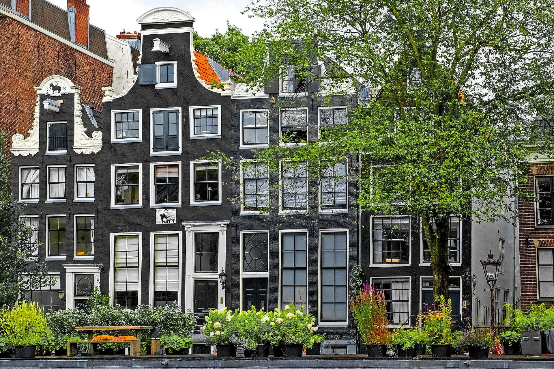 Amsterdam, canals, Springtime, Full HD Desktop Wallpaper