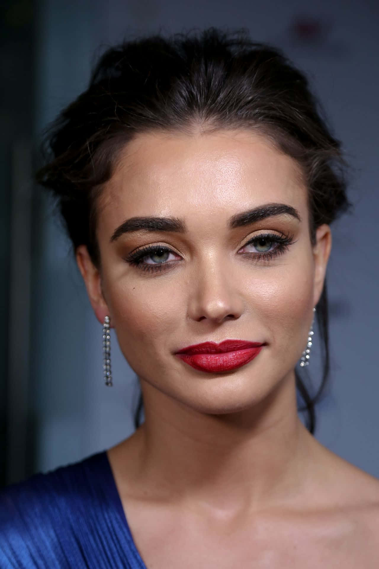 Amy Jackson, white, bold red lips, Full HD Phone Wallpaper
