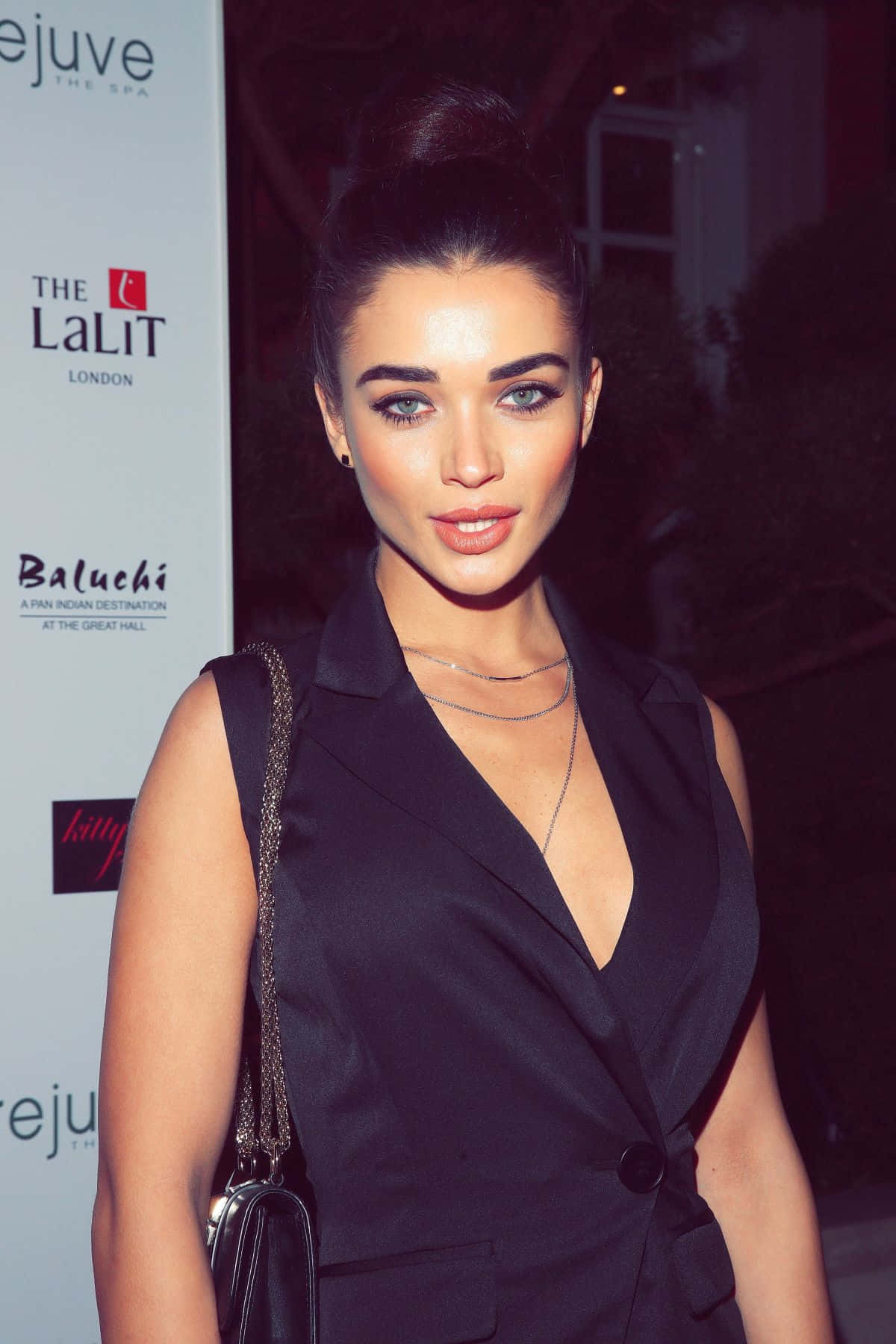 Amy Jackson, black sleeveless blazer, evening event, HD Phone Wallpaper