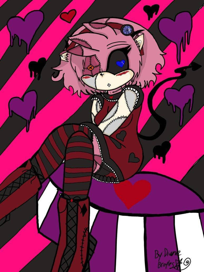 Amy Rose, pastel gore, pink-haired anime character, SD Phone Wallpaper