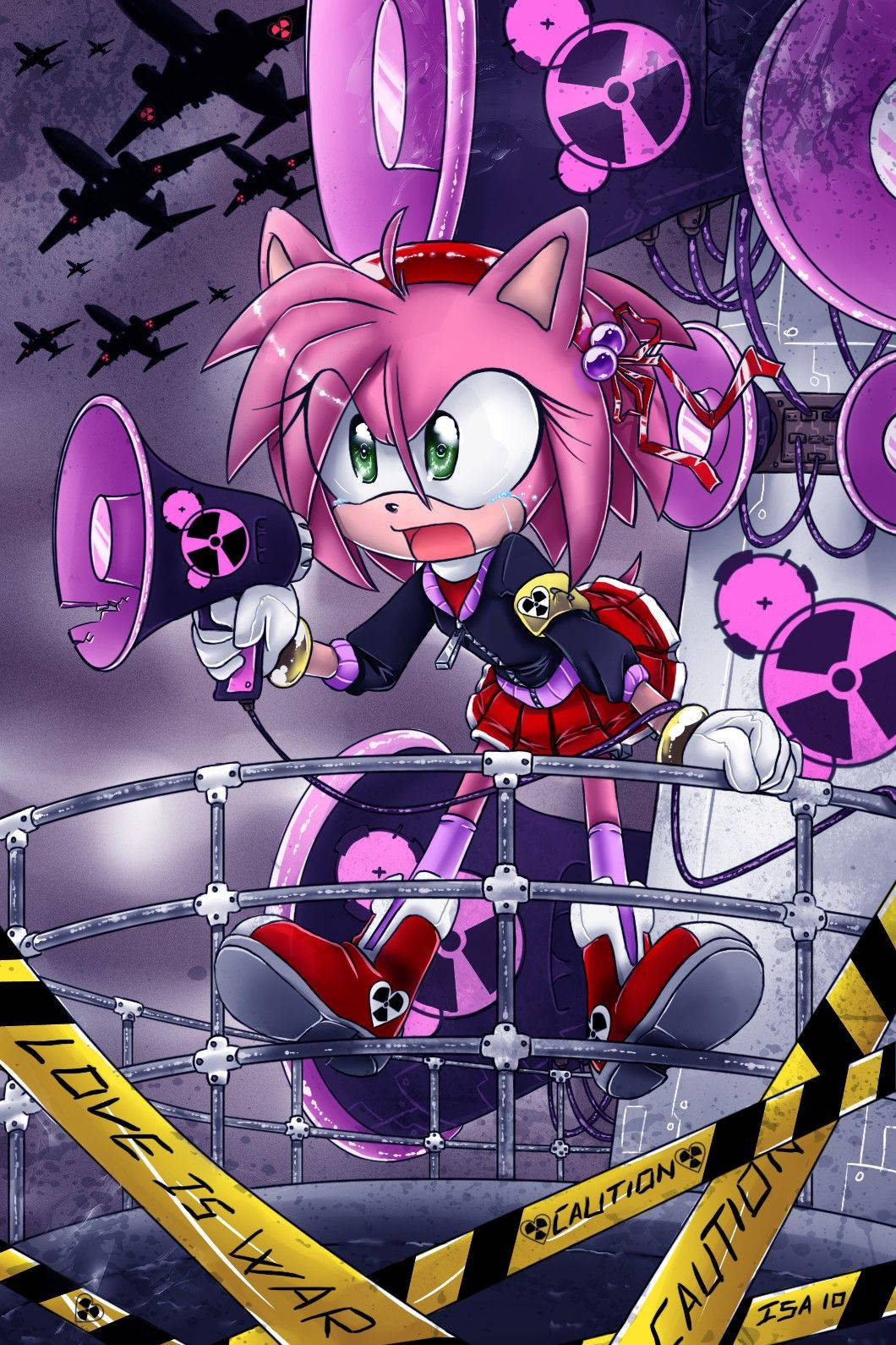 Amy Rose, pink hedgehog, metal platform, HD Phone Wallpaper