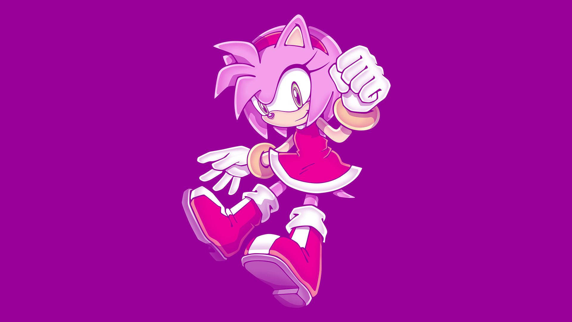 Amy Rose, pink hedgehog, dynamic running pose, Full HD Desktop Wallpaper