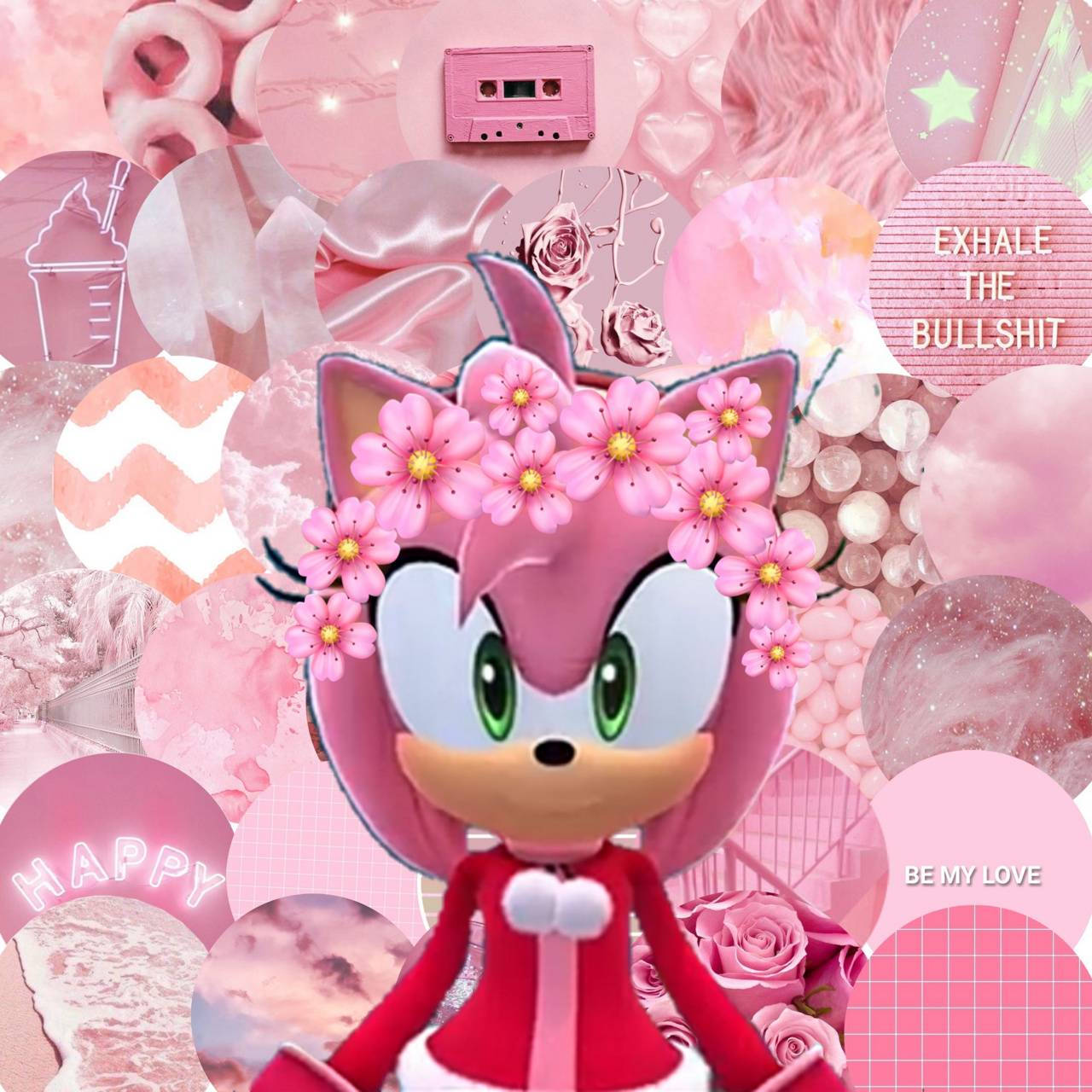 Amy Rose, pink hedgehog, cherry blossoms, HD Desktop Wallpaper