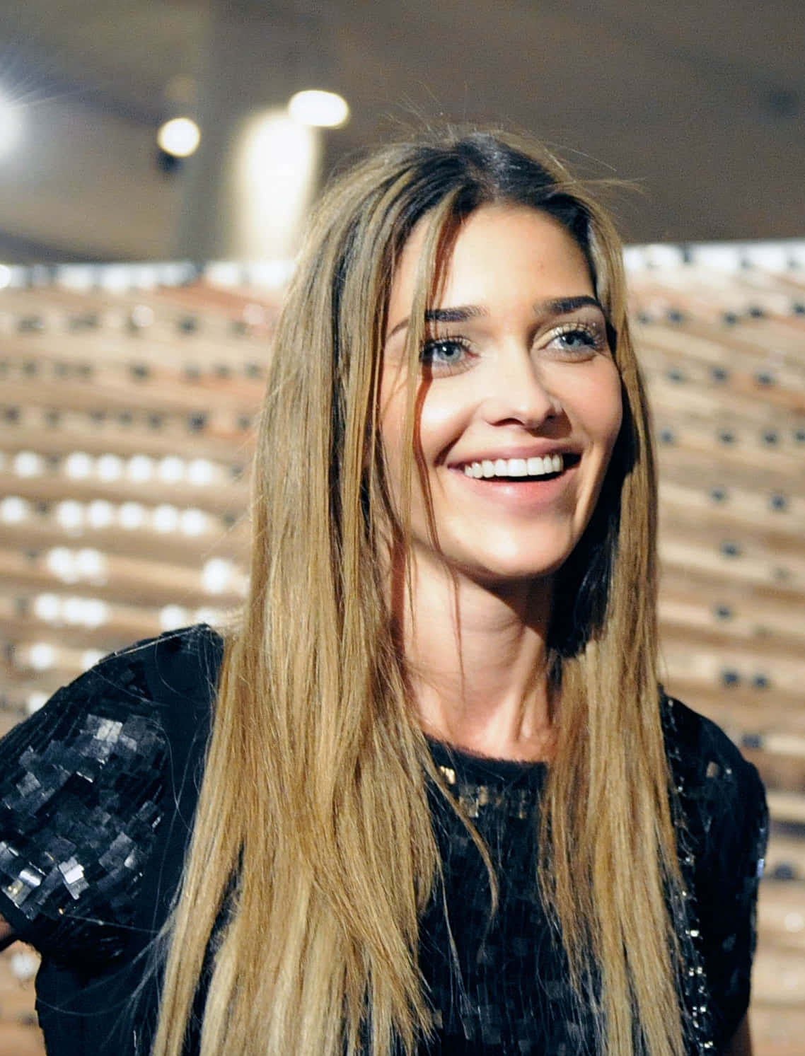 Ana Beatriz Barros, black sequined top, long blonde hair, HD Phone Wallpaper