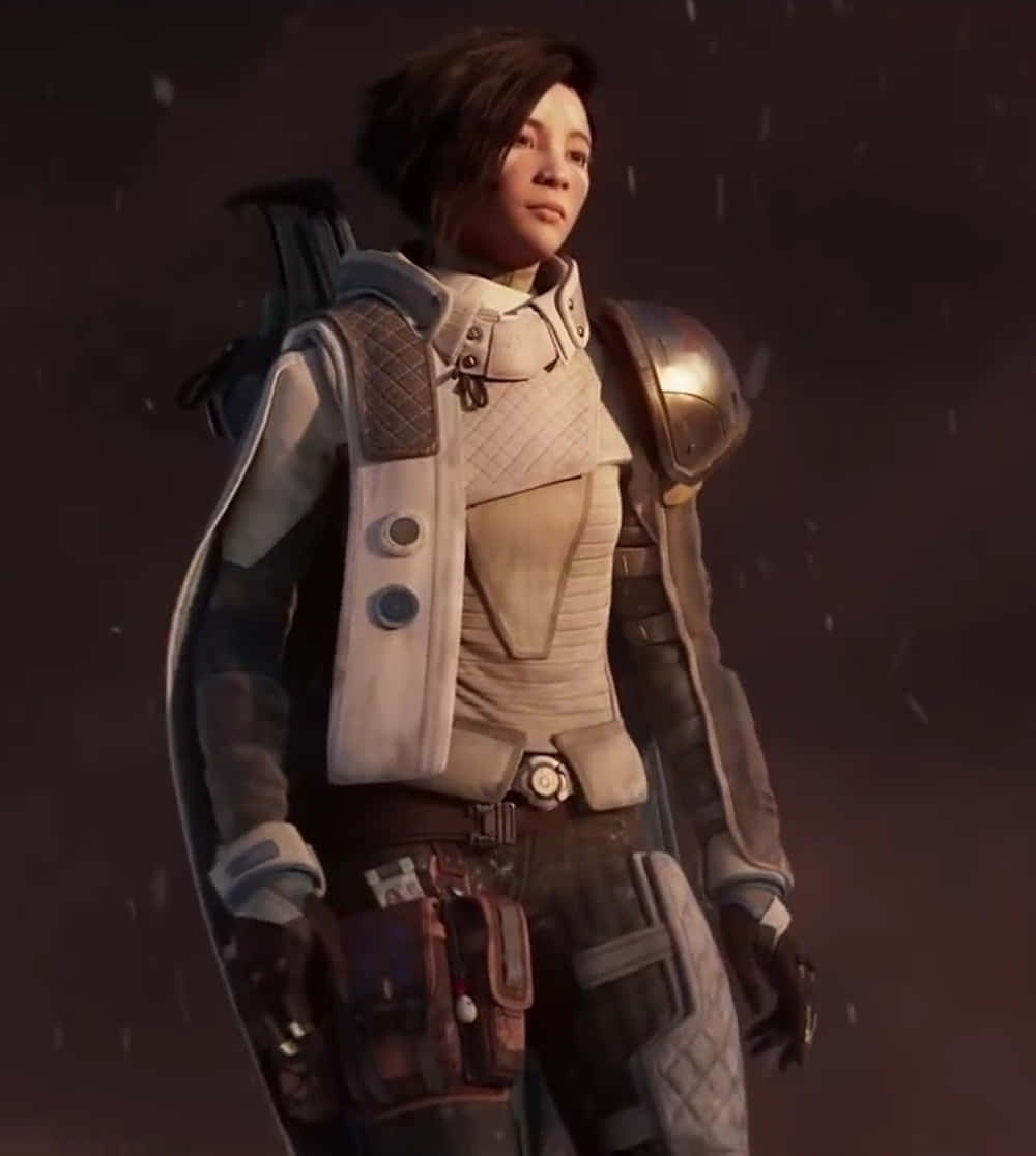 Ana Bray, futuristic armor, rainy alien landscape, SD Phone Wallpaper