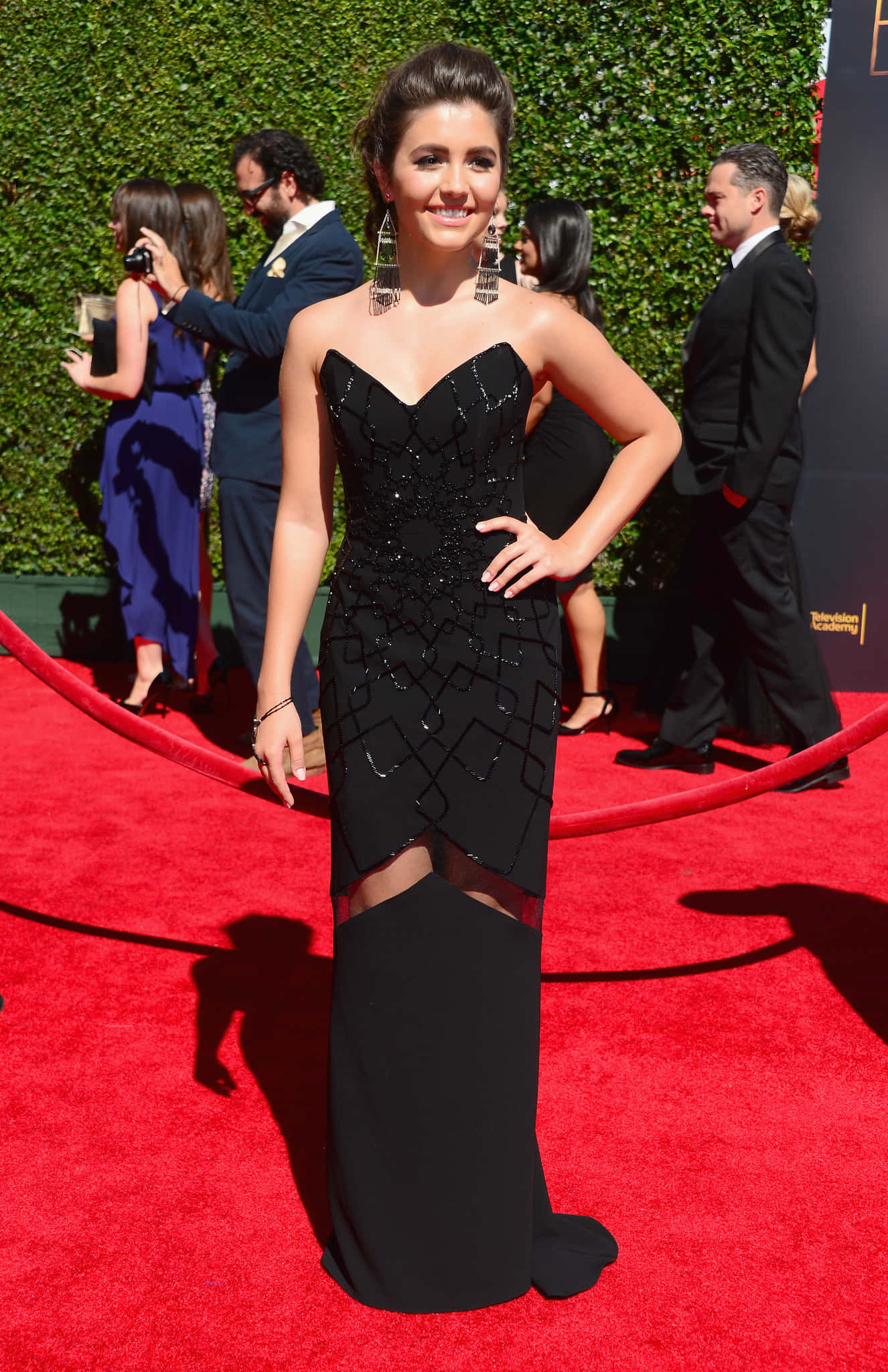 Ana Golja, black beaded gown, red carpet, Full HD Phone Wallpaper