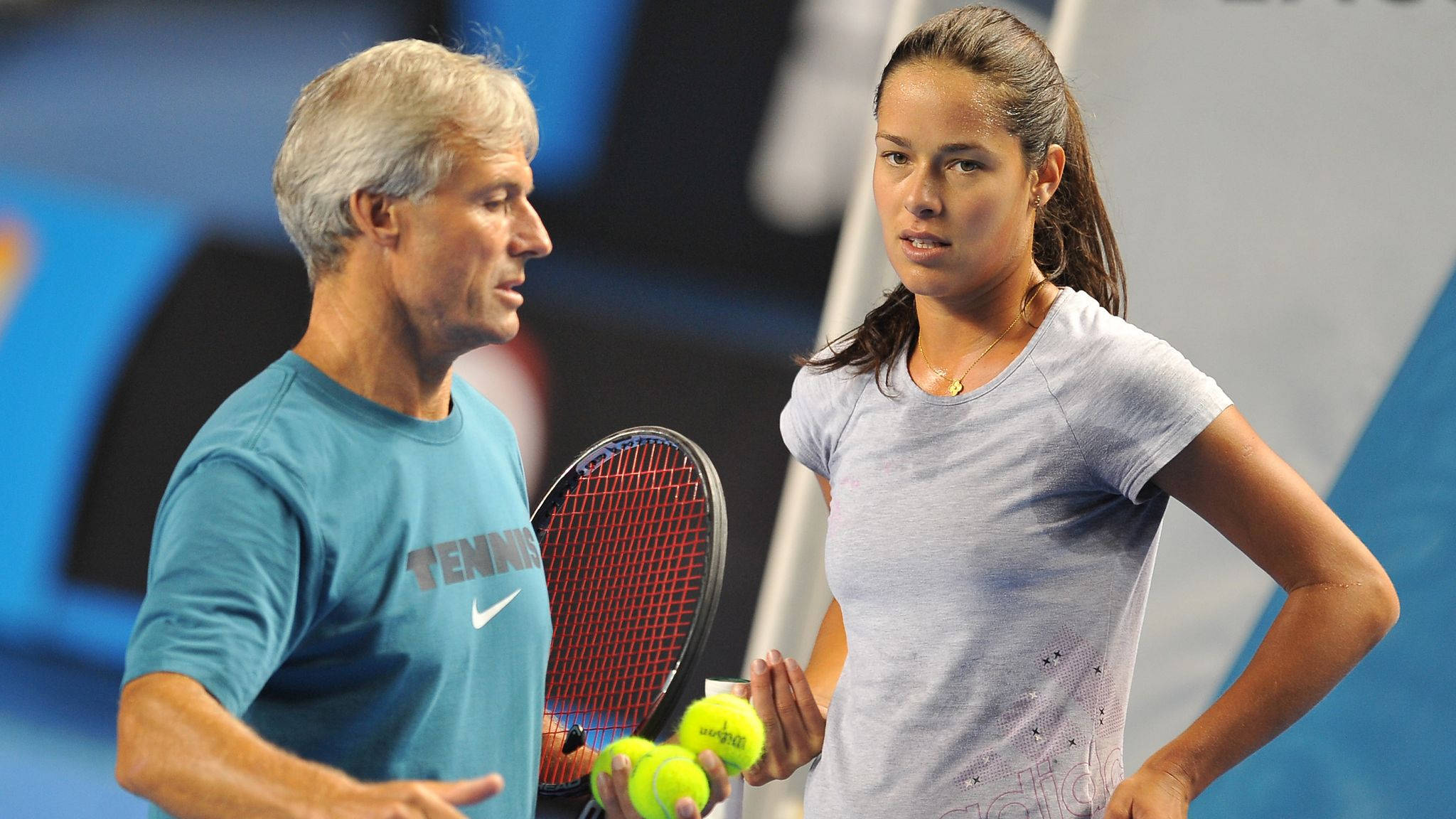 Ana Ivanovic, coach, indoor training session, Full HD Desktop Wallpaper