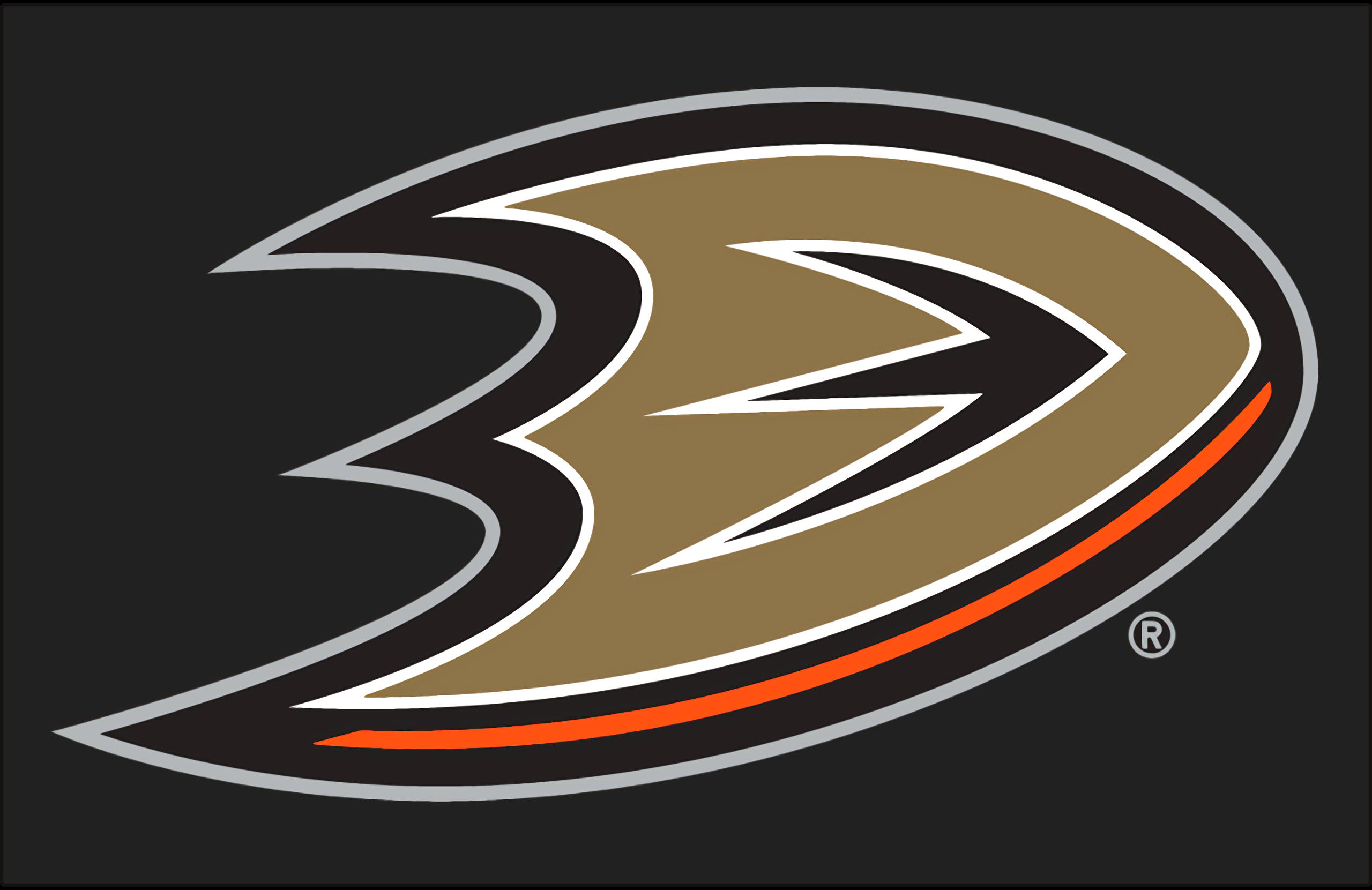 2013 Anaheim Ducks, Anaheim Ducks logo, gold, 2K Desktop Wallpaper