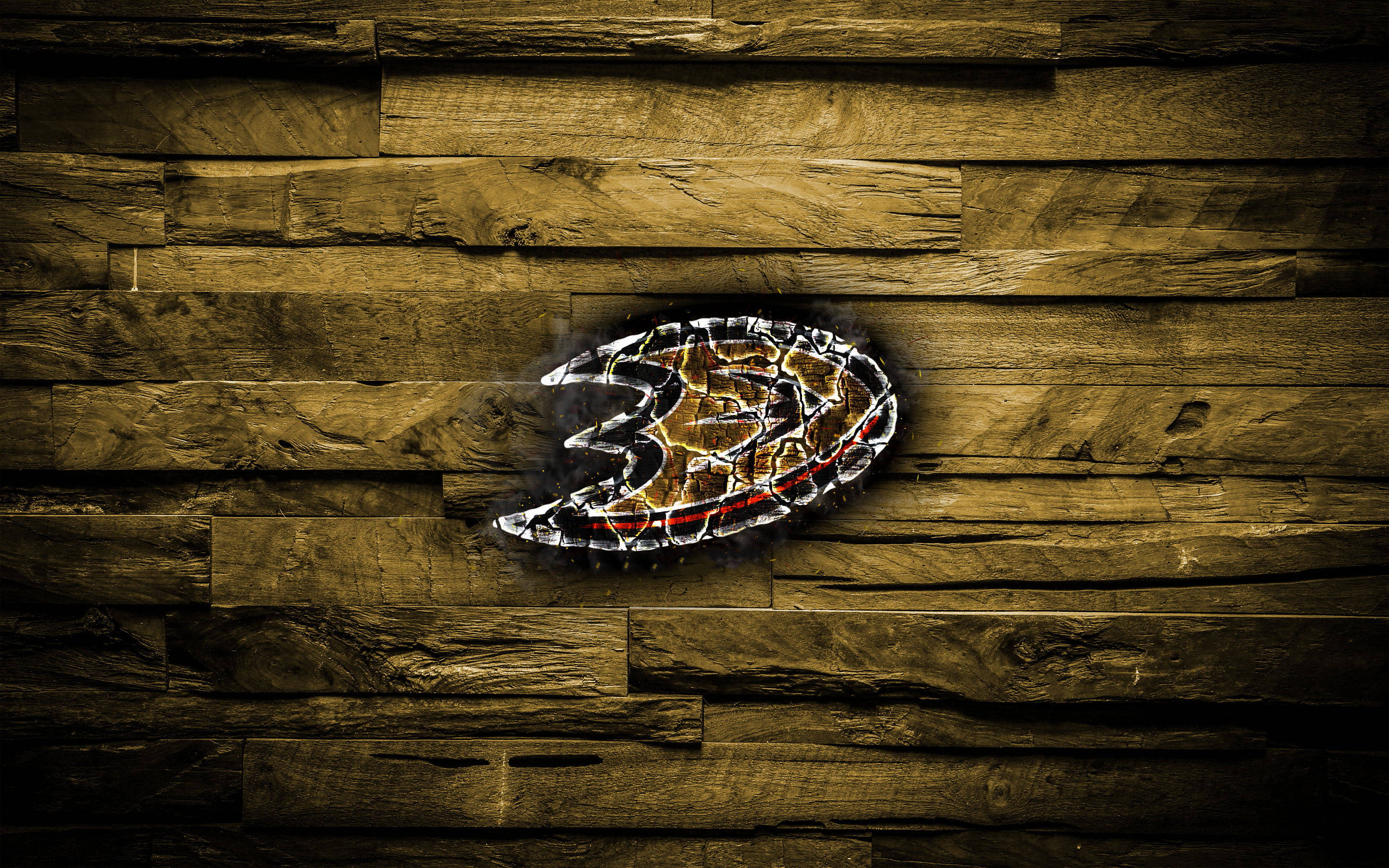 Anaheim Ducks, fiery logo, hockey puck logo, 2K Desktop Wallpaper