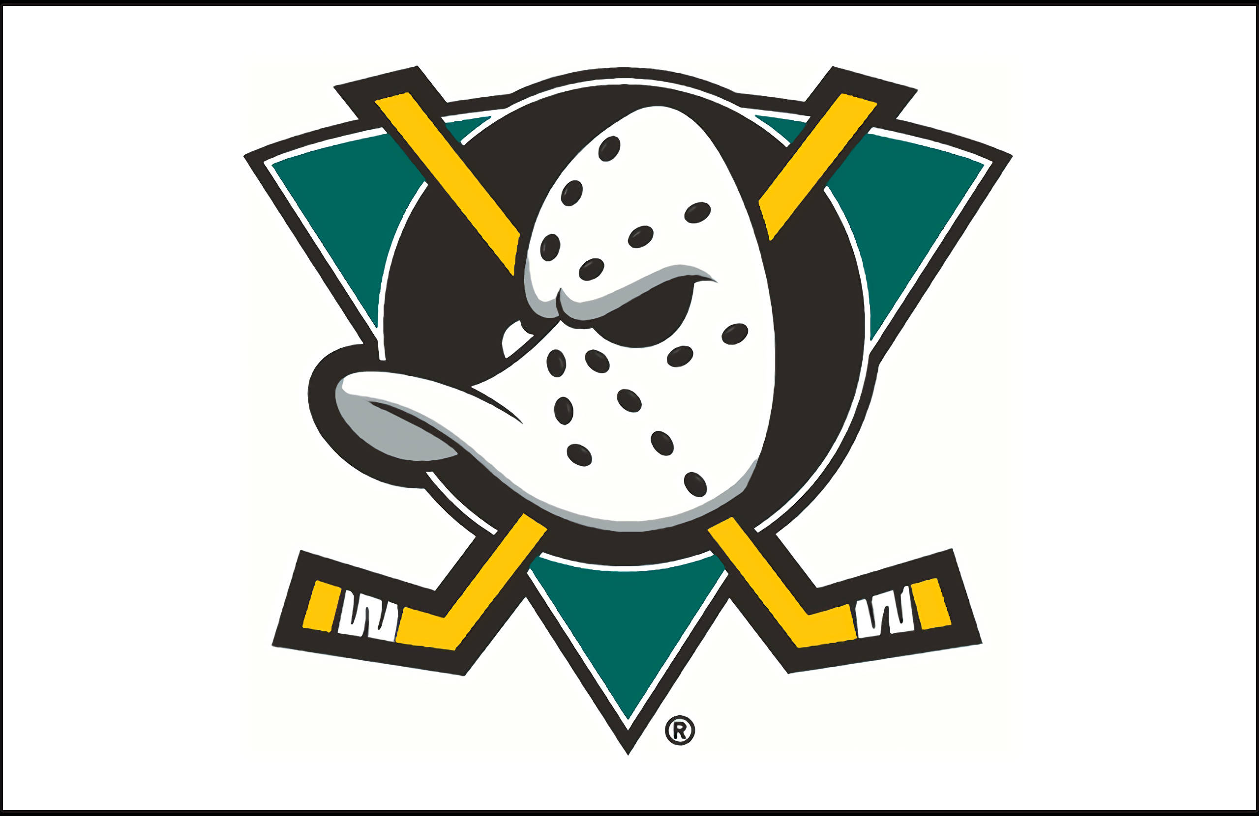 1993 Anaheim Ducks logo, duck, goalie mask, 2K Desktop Wallpaper