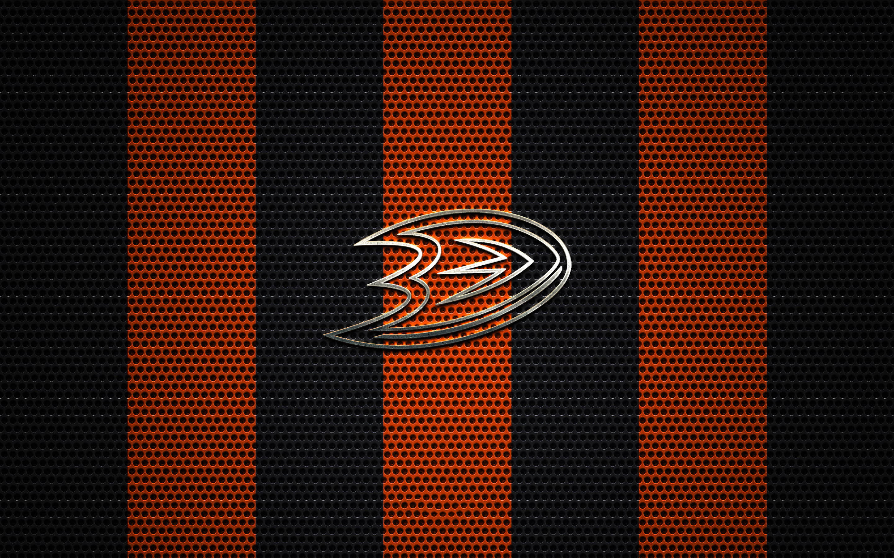 Anaheim Ducks, silver, orange, 2K Desktop Wallpaper