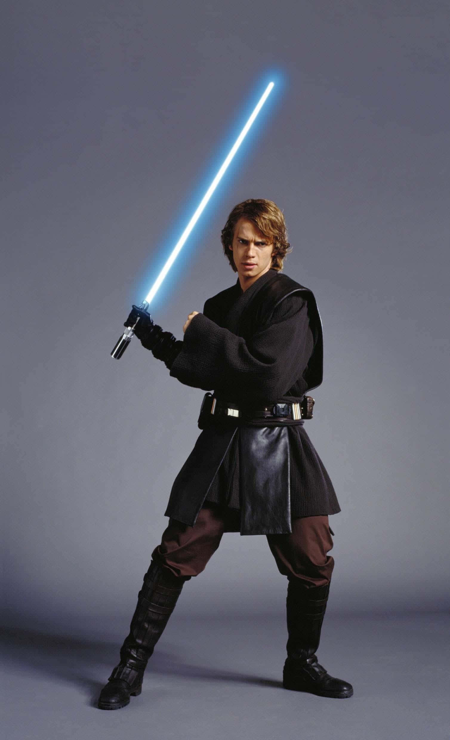 Anakin Skywalker, lightsaber, blue lightsaber, Full HD Phone Wallpaper