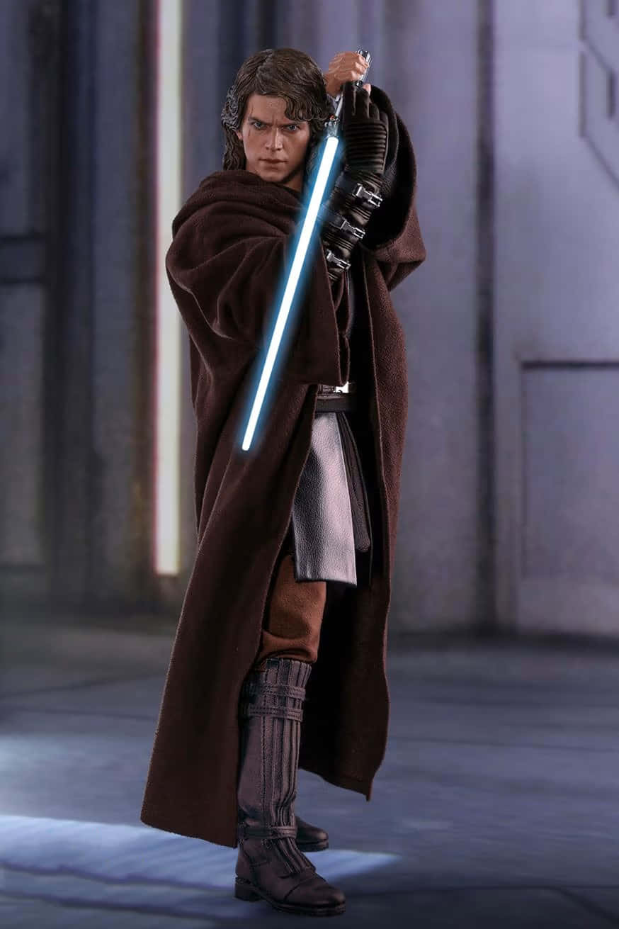 Anakin Skywalker, lightsaber, blue lightsaber, HD Phone Wallpaper