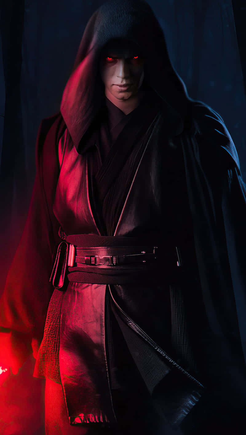 Anakin Skywalker, dark figure, glowing red eyes, HD Phone Wallpaper