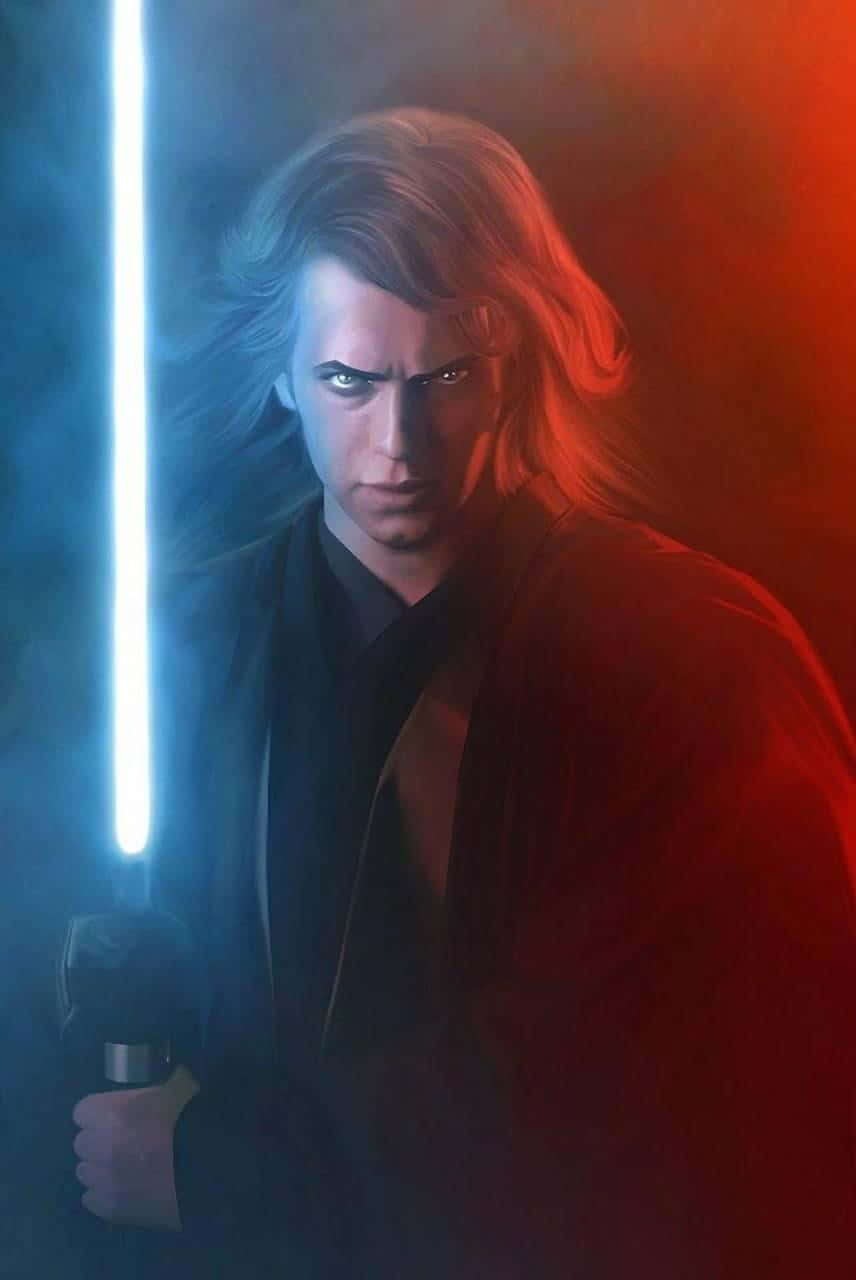 Anakin Skywalker, lightsaber, blue lightsaber, HD Phone Wallpaper