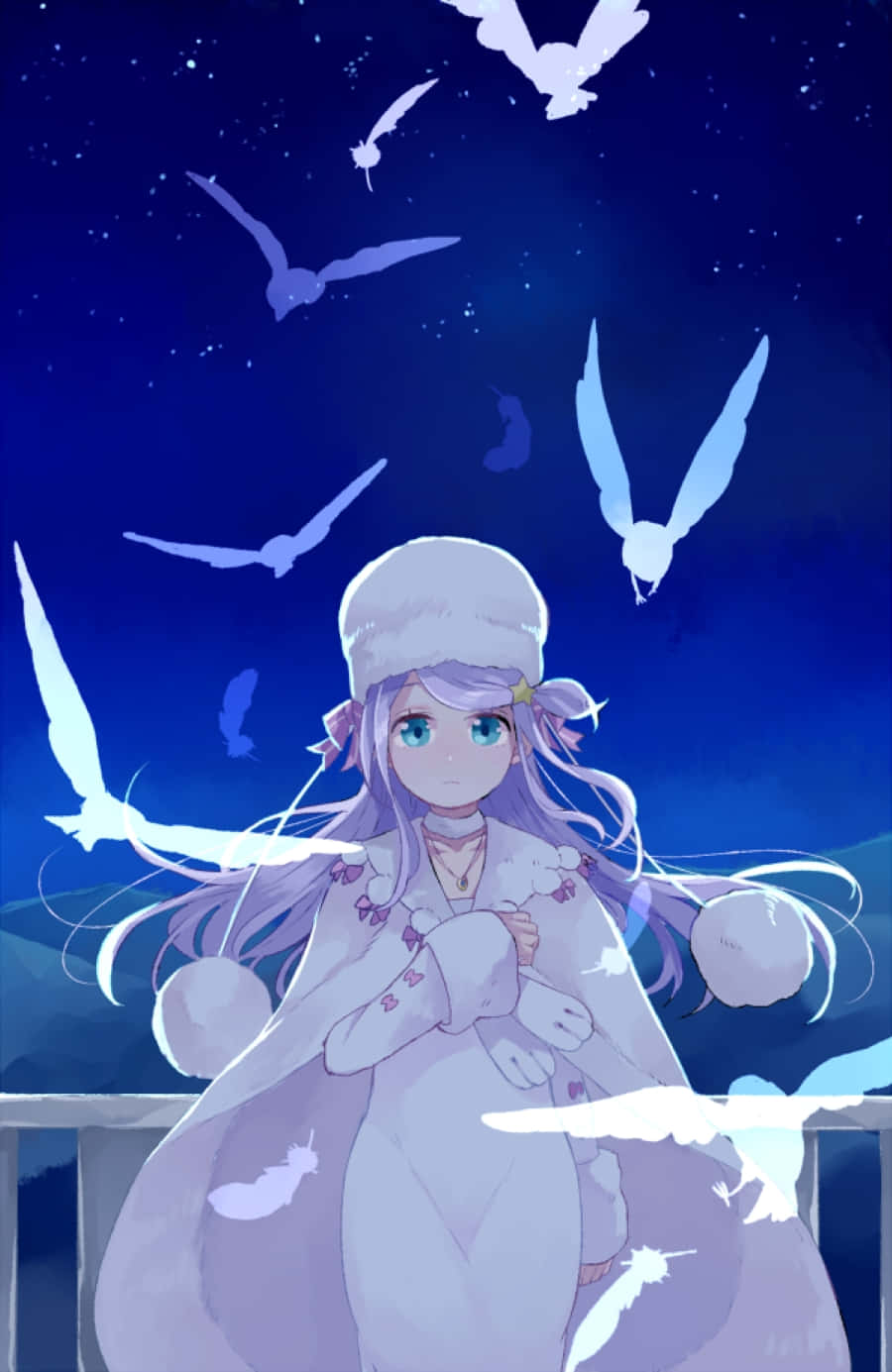 Anastasia Hoshin, white winter coat, hat, HD Phone Wallpaper