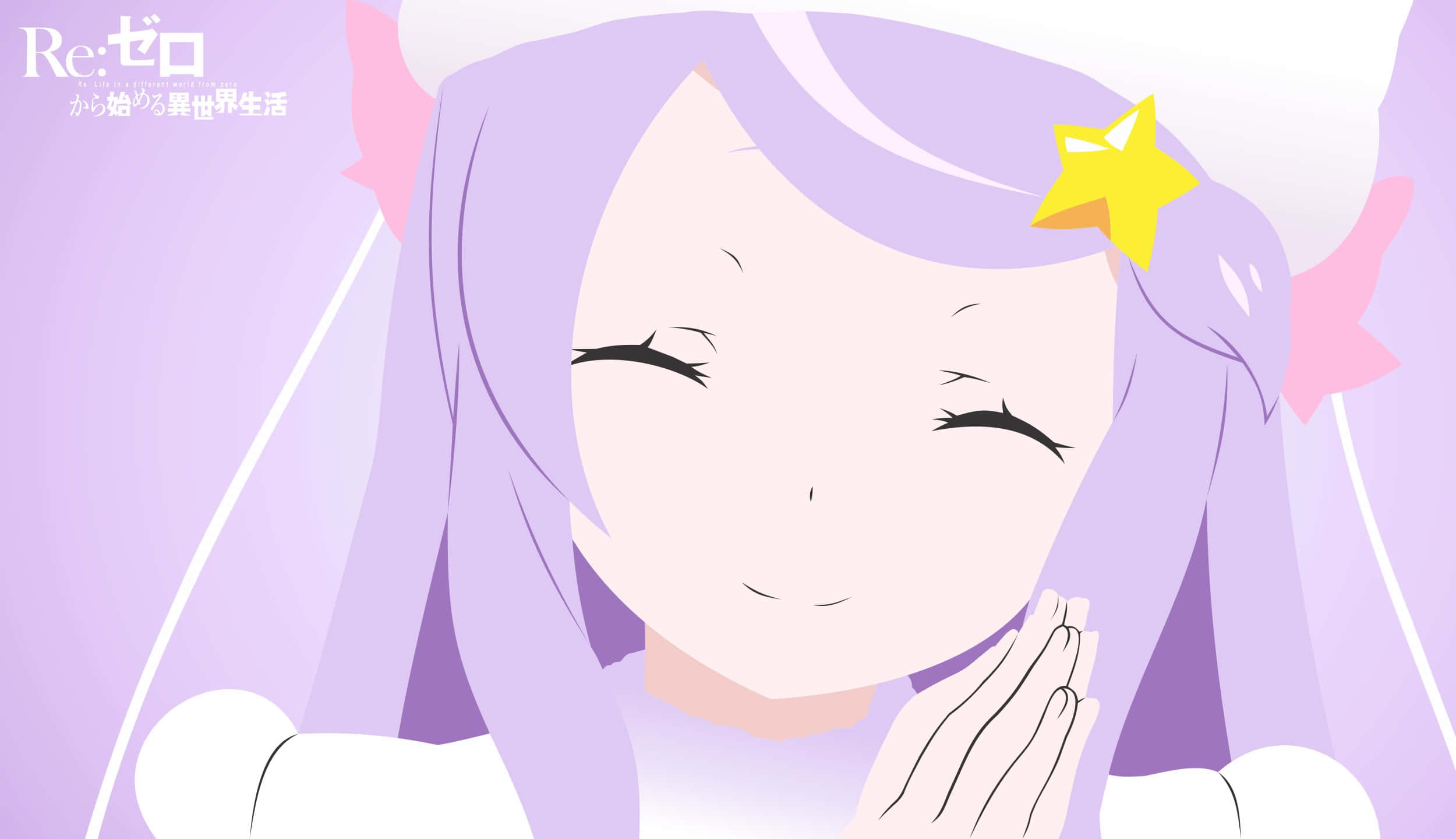 Anastasia Hoshin, purple hair, yellow star hairpin, Full HD Desktop Wallpaper