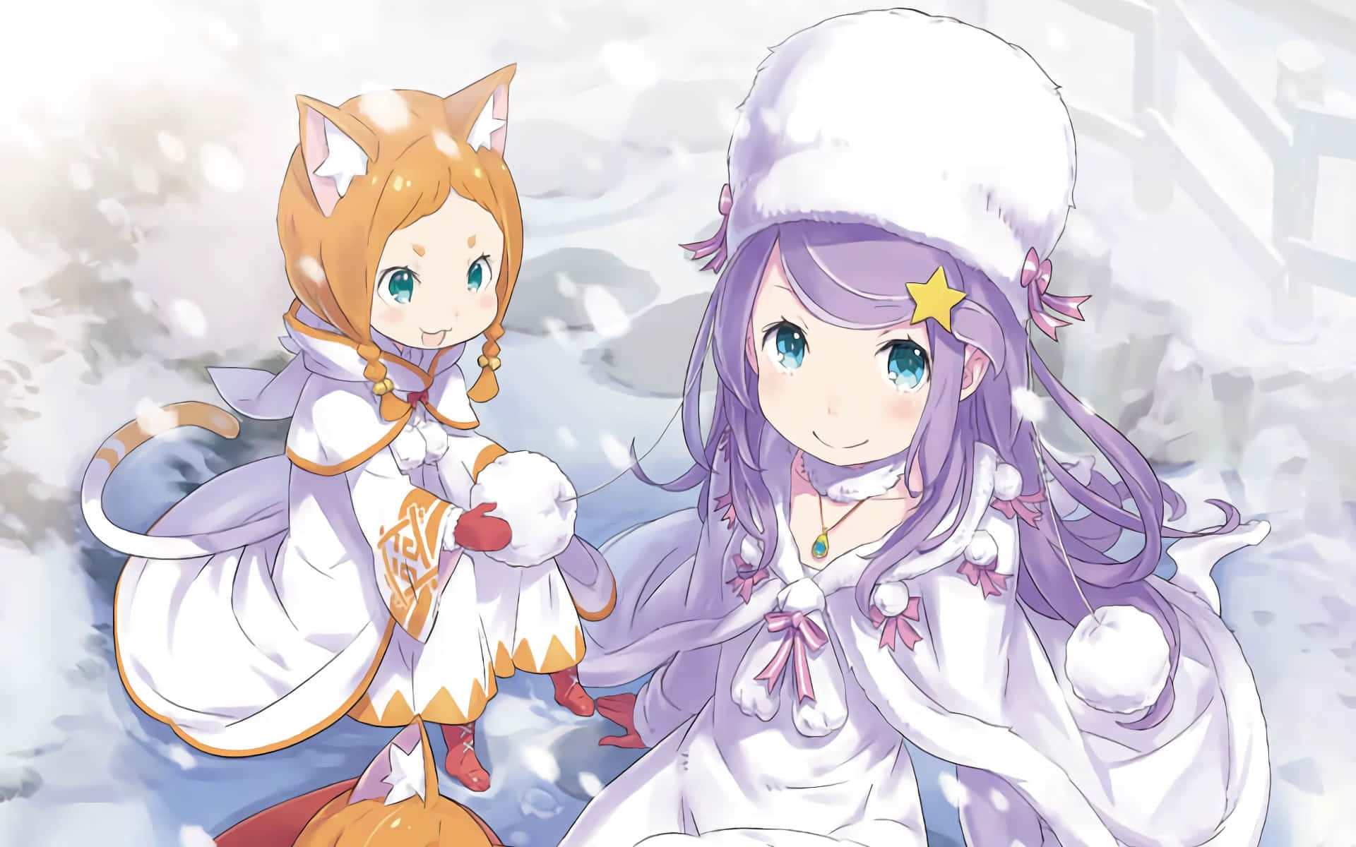 Anastasia Hoshin, anime girls, winter outfits, Full HD Desktop Wallpaper