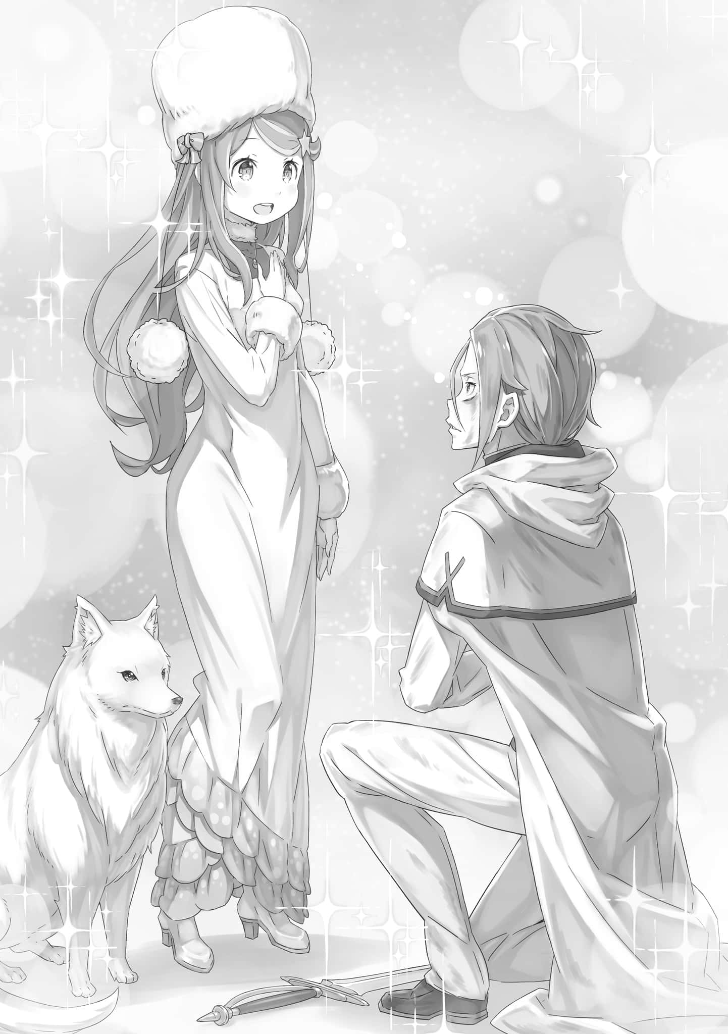Anastasia Hoshin, kneeling boy, standing girl, Full HD Phone Wallpaper