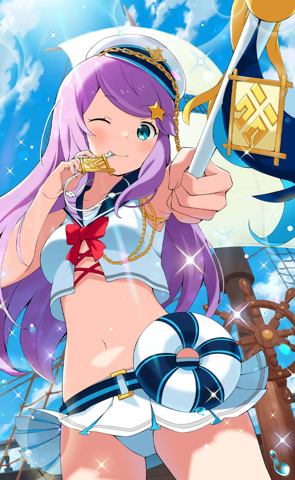 Anastasia Hoshin, purple hair, sailor outfit, HD Phone Wallpaper