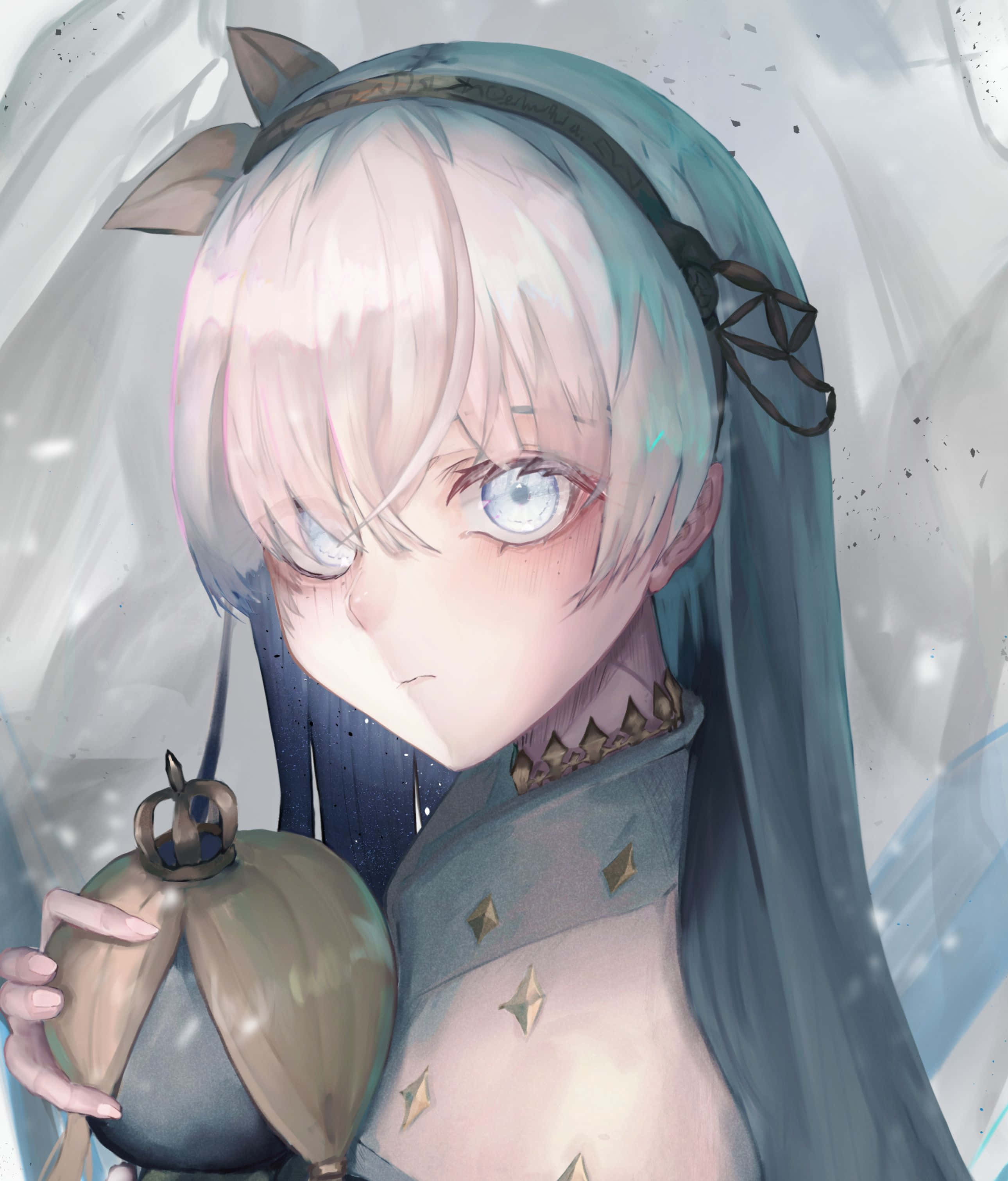 Anastasia Romanova, pale-haired anime girl, blue eyes, 2K Phone Wallpaper
