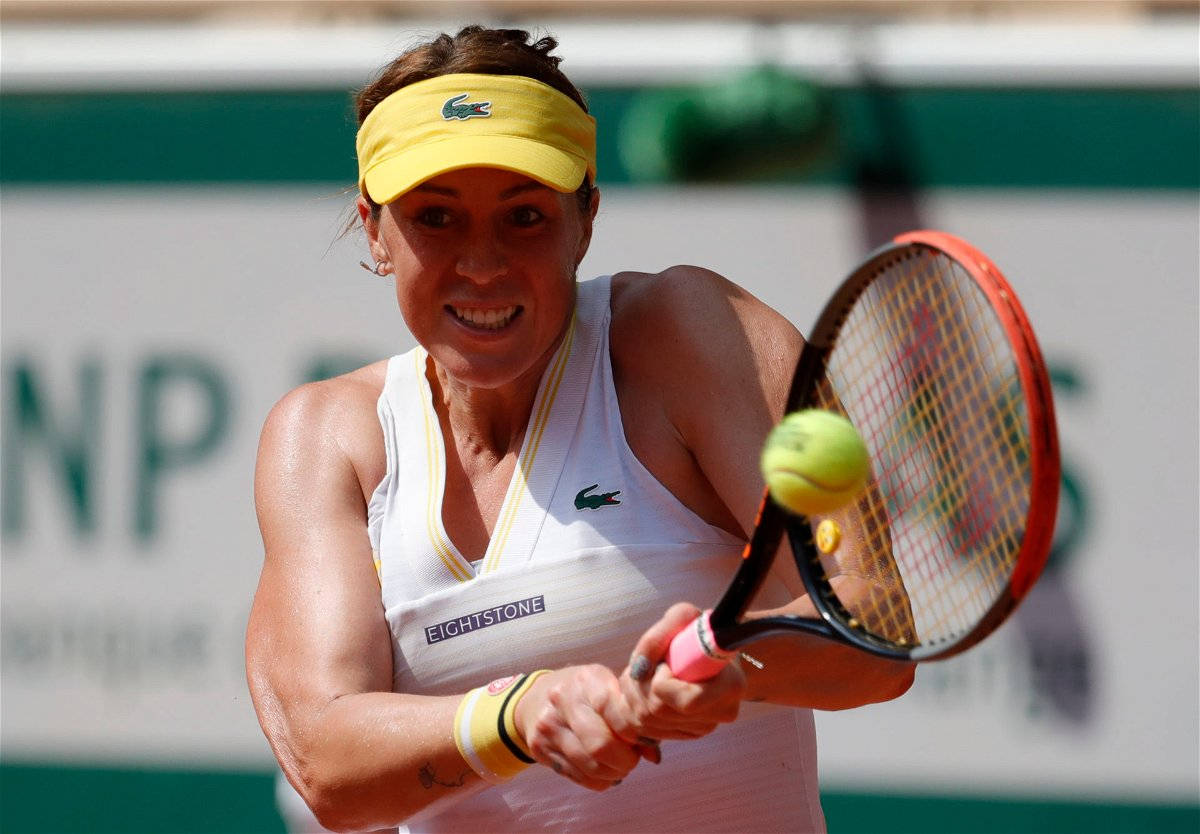 Anastasia Pavlyuchenkova, white tank top, yellow visor, SD Desktop Wallpaper